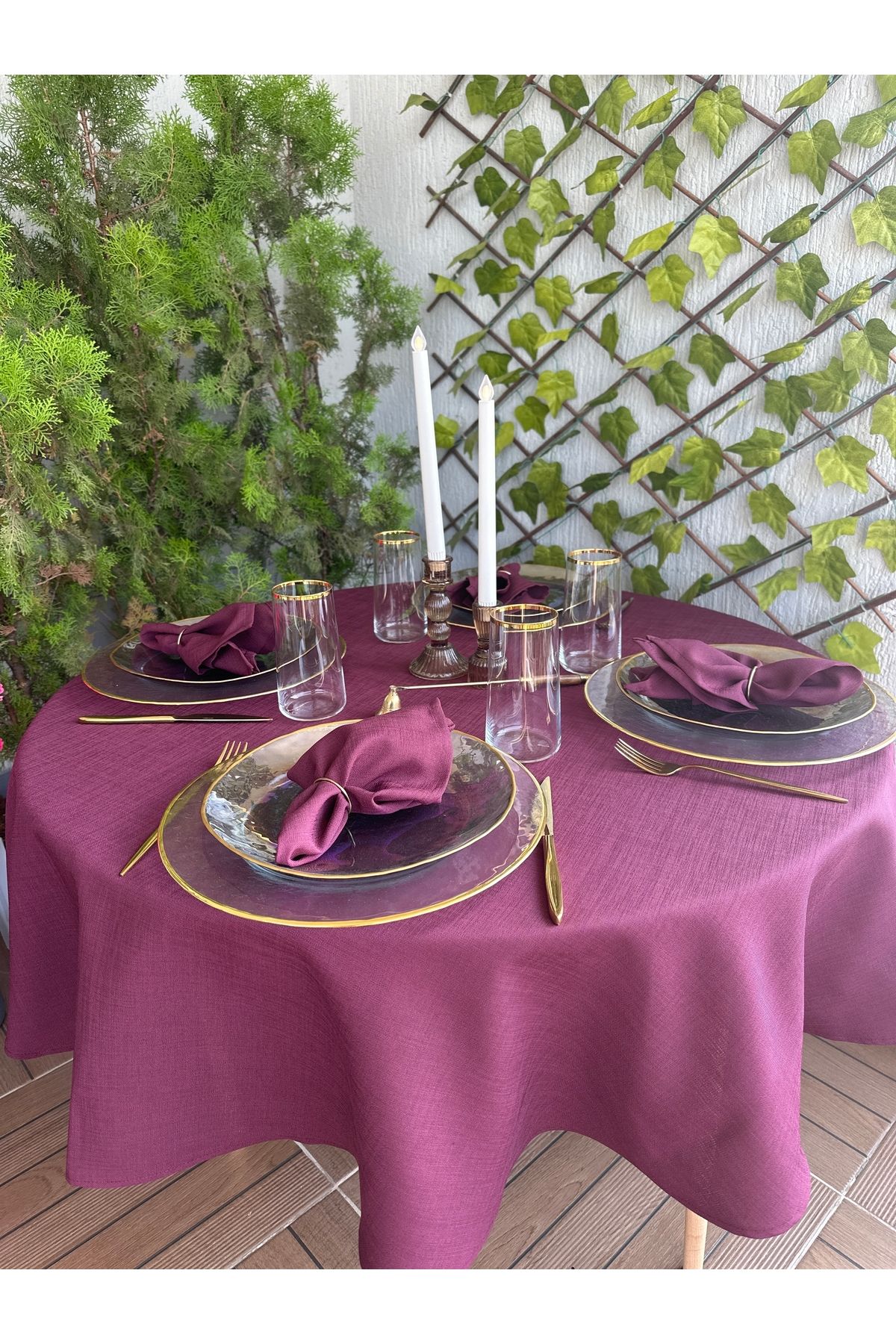 6'lı Keten Dokulu Dertsiz Kumaş Peçete - 5