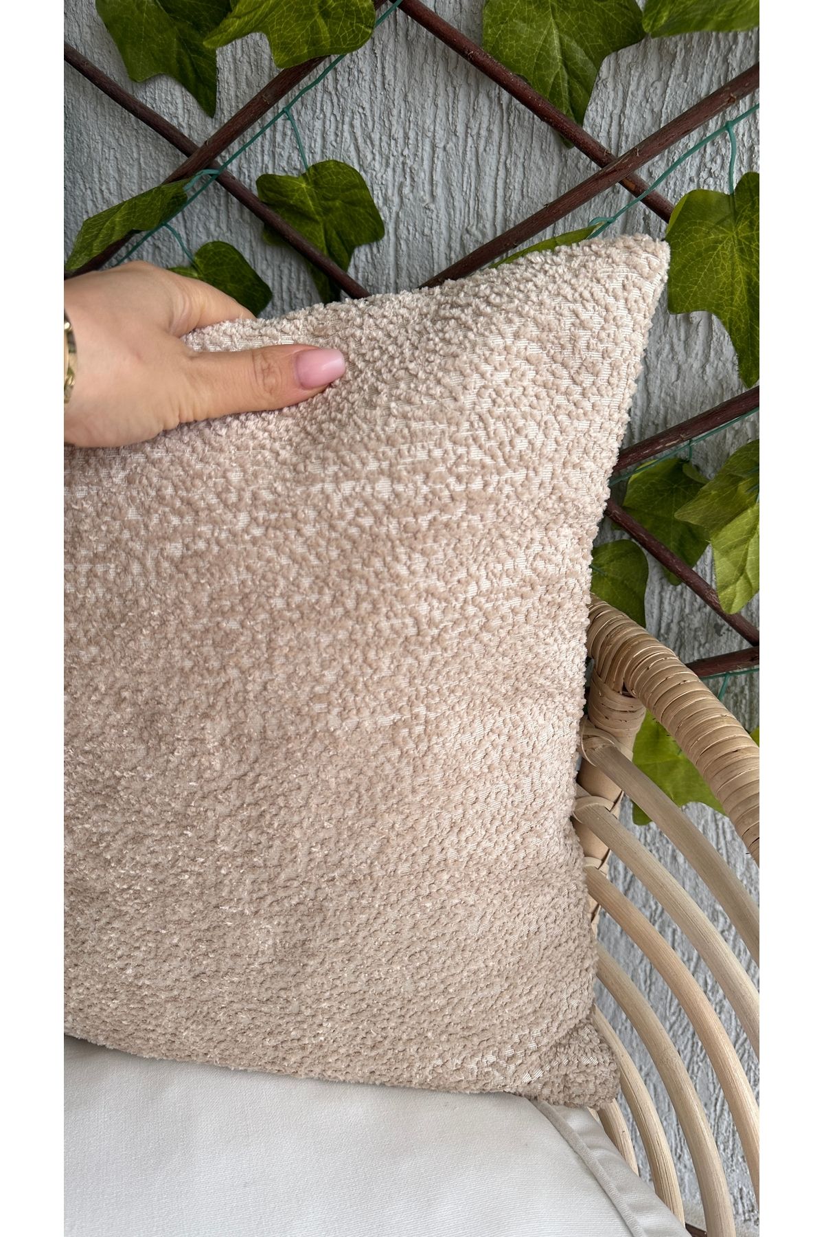 Soft Bej Bohem Kırlent Kılıfı