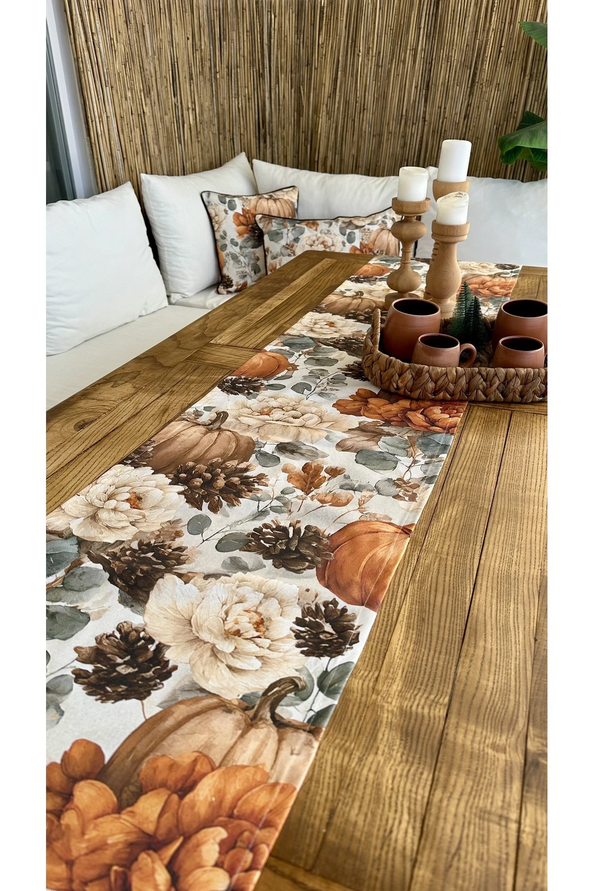 Bal Kabağı Desenli Runner