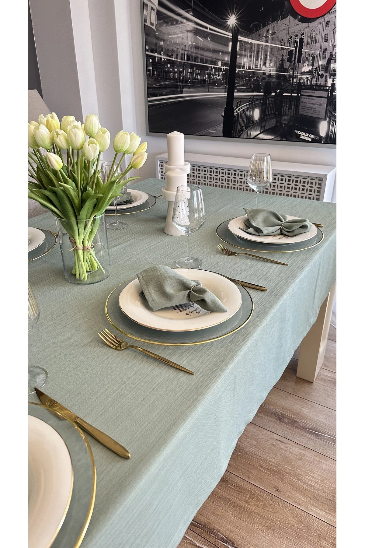 6 Adet Keten Dokulu Kumaş Peçete - 4