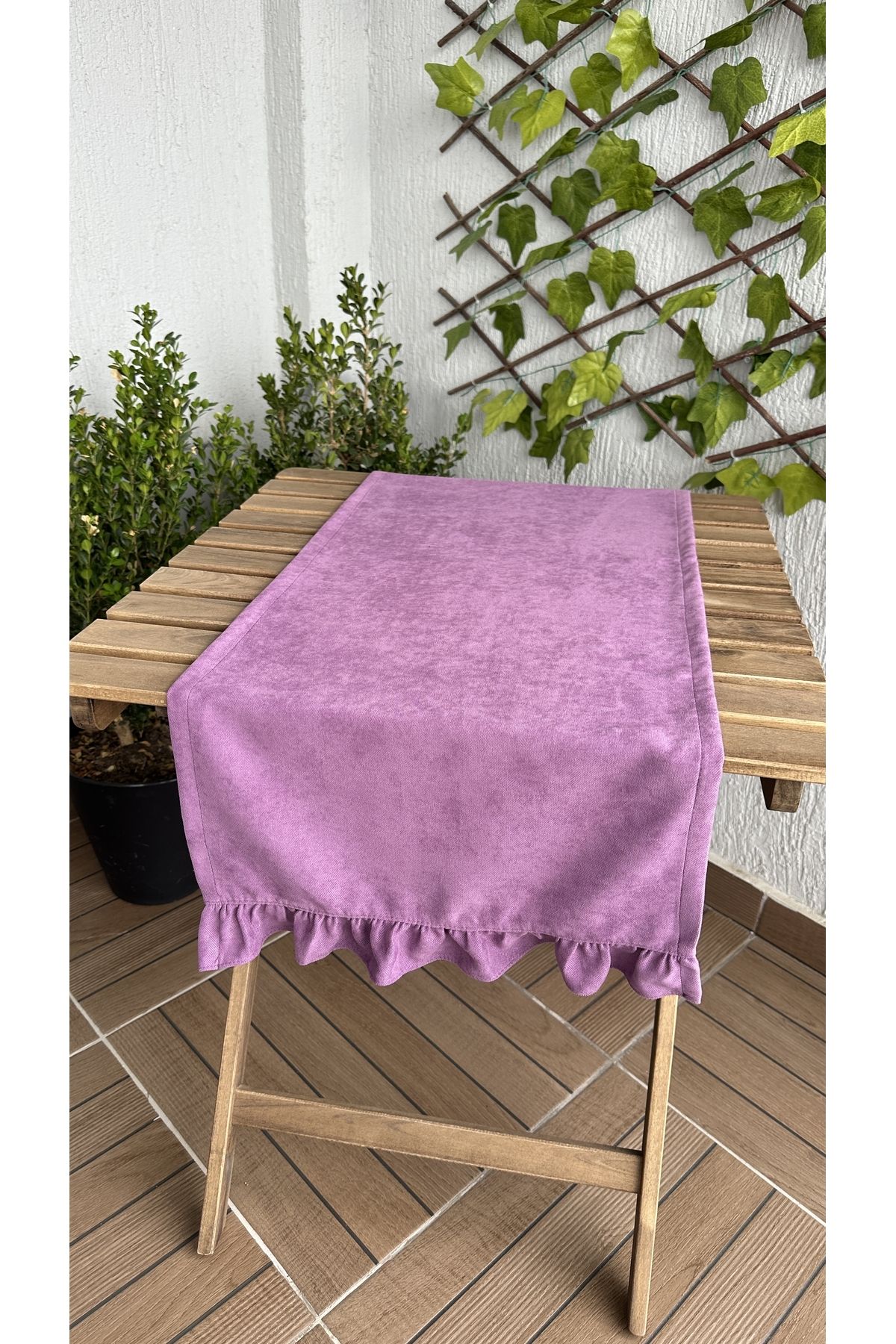 Eflatun - Mor Fırfırlı Vintage Runner