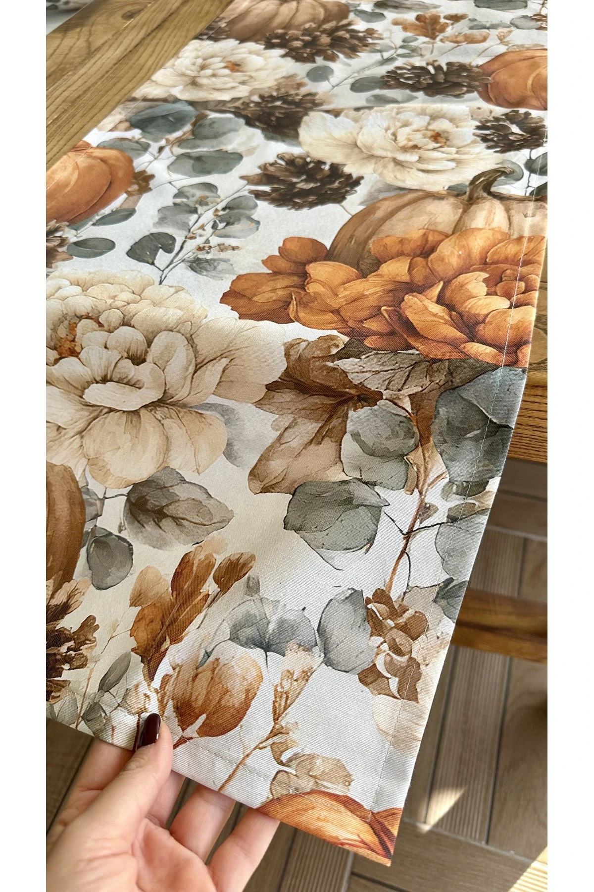 Bal Kabağı Desenli Runner