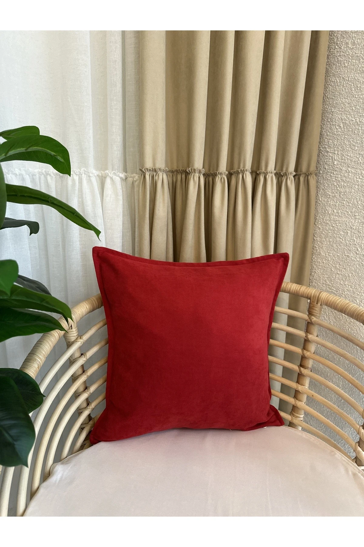 Kadife Dokulu Düz Kırlent Kılıfı