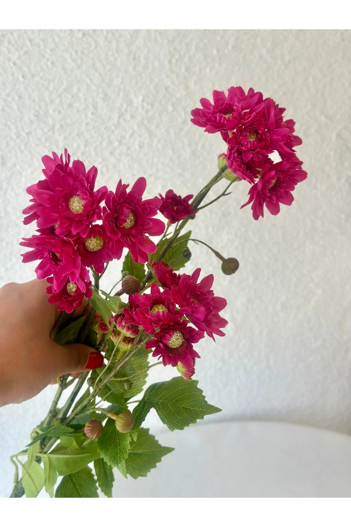 1. Kalite Fuşya Pembe Yapay Kasımpatı Dalı Çiçeği 80 cm