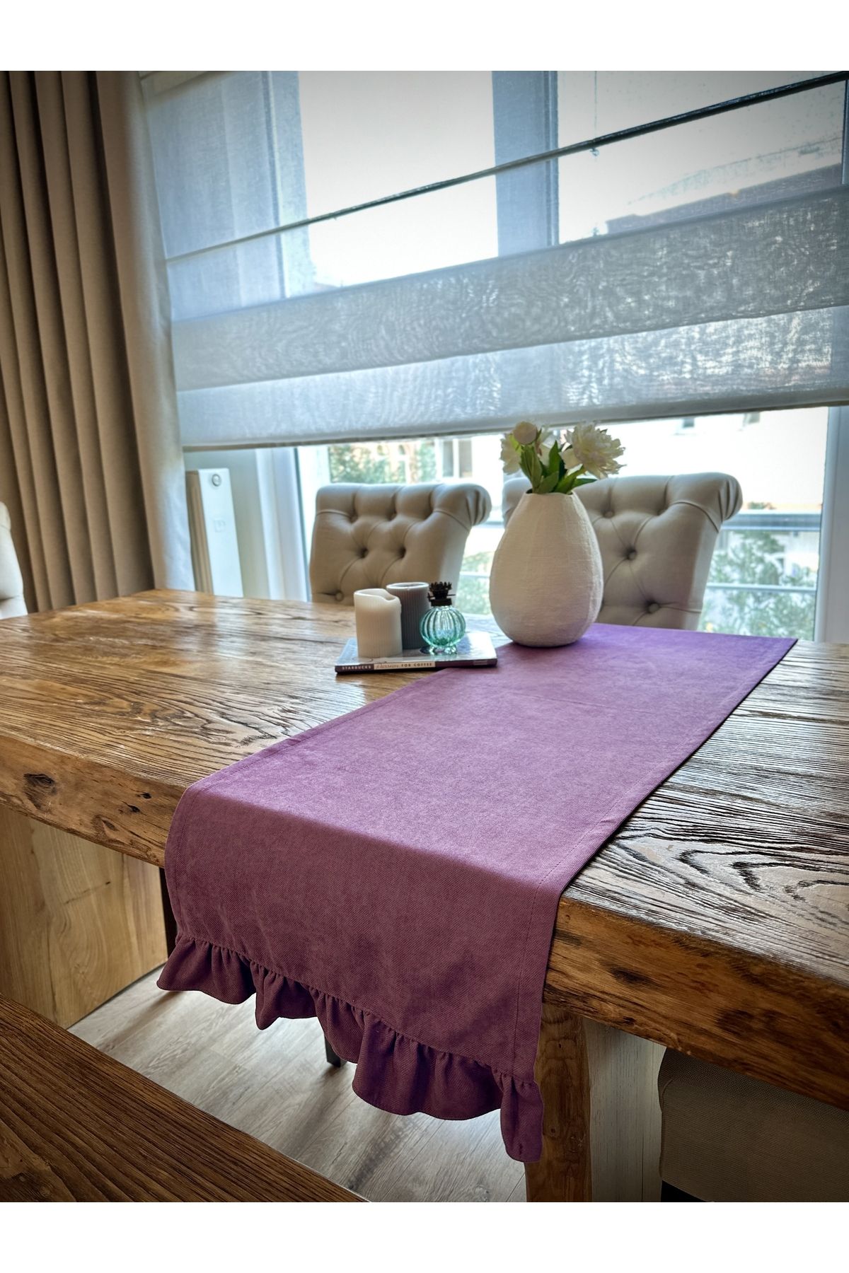 Eflatun - Mor Fırfırlı Vintage Runner