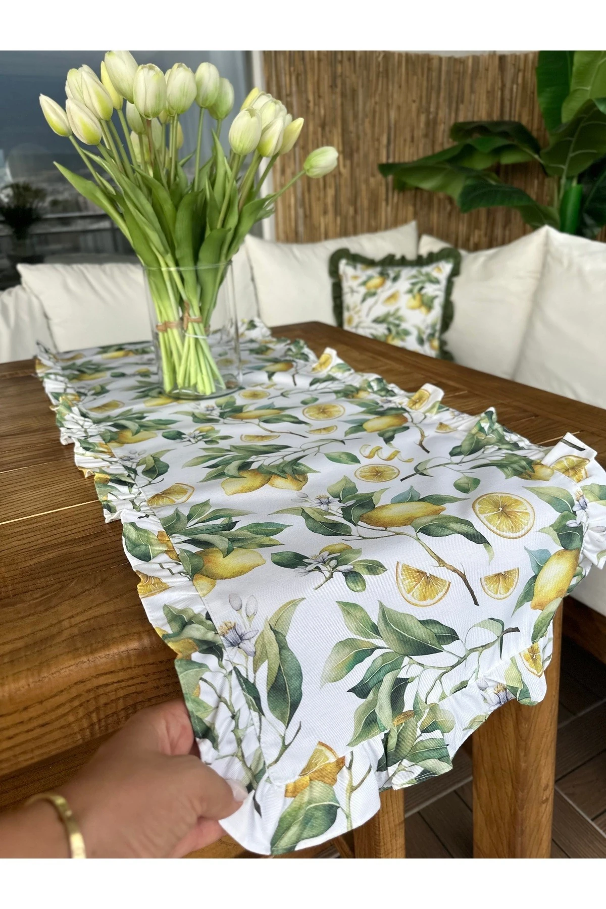 Desenli Tam Fırfırlı Runner Su İtici Özellikli