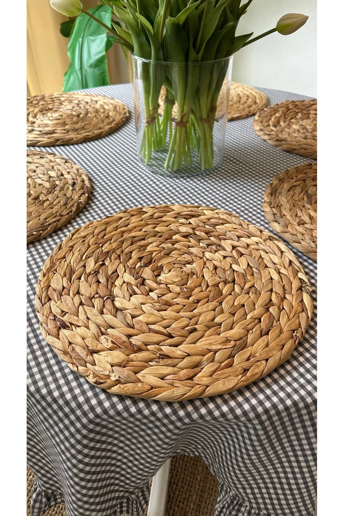 6 Ad Hasır Rattan Amerikan Servis Supla