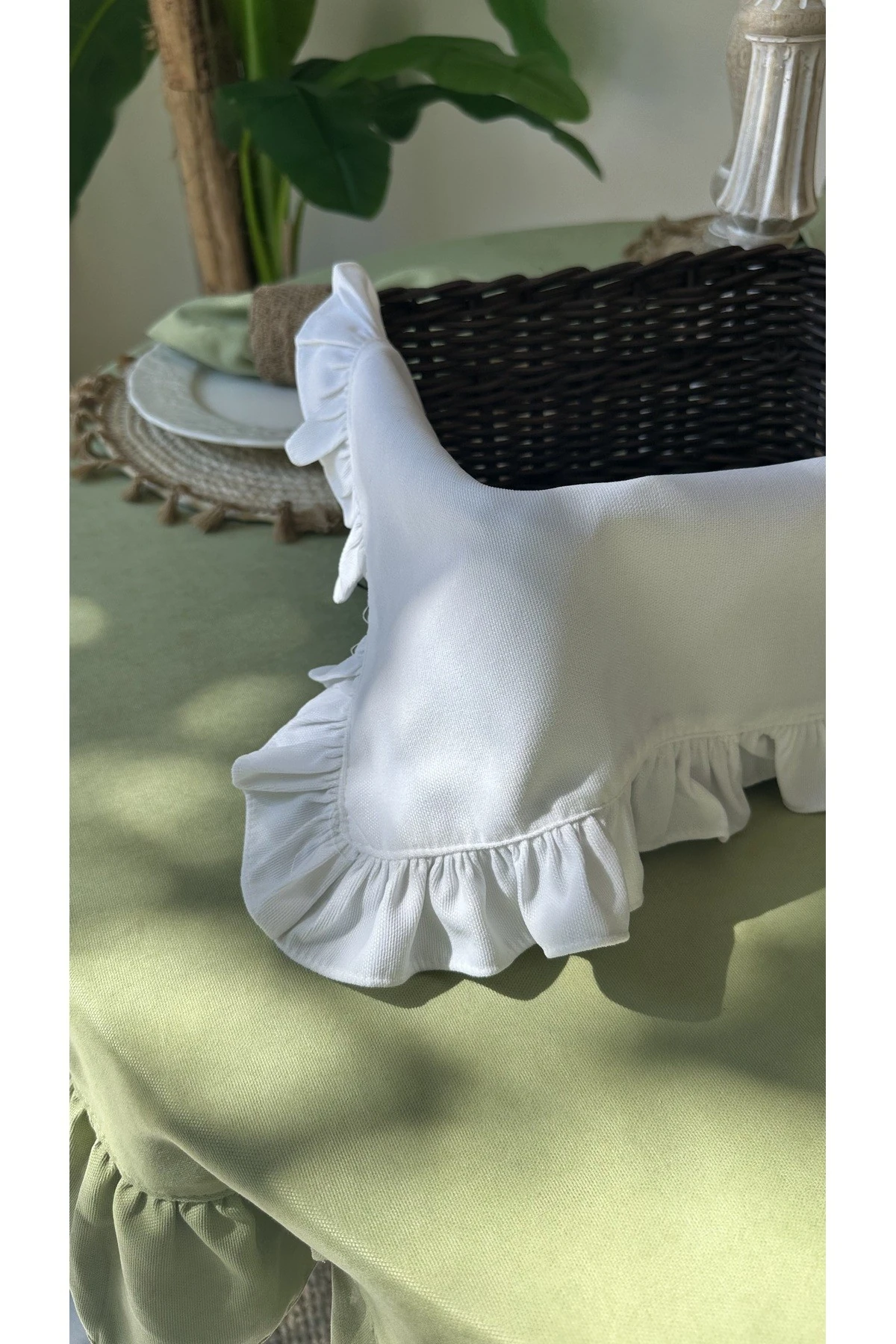 Fırfırlı Peçete Sunum Peçetesi Sepet Örtüsü