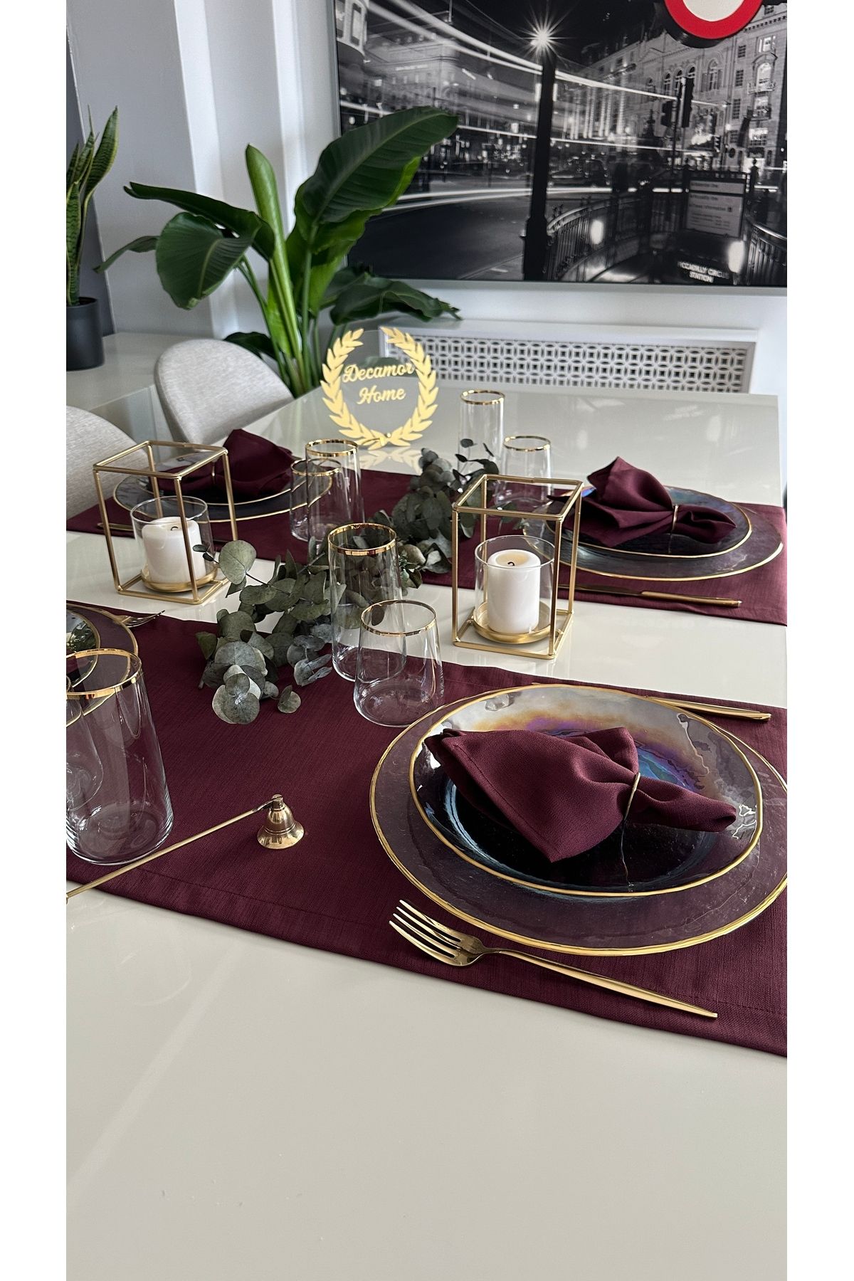 6'lı Keten Dokulu Dertsiz Kumaş Peçete - 5