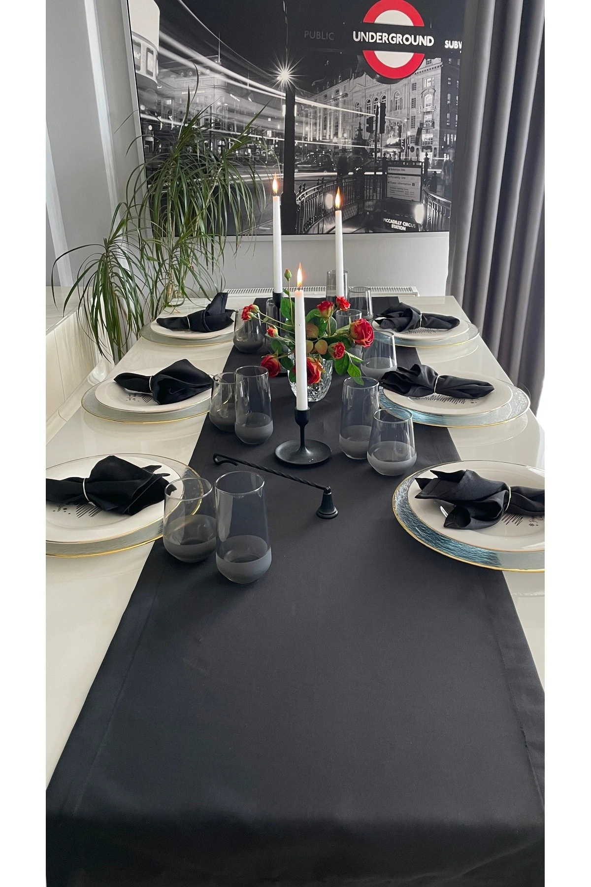 Thick Linen Bej Dertsiz Uzun Runner