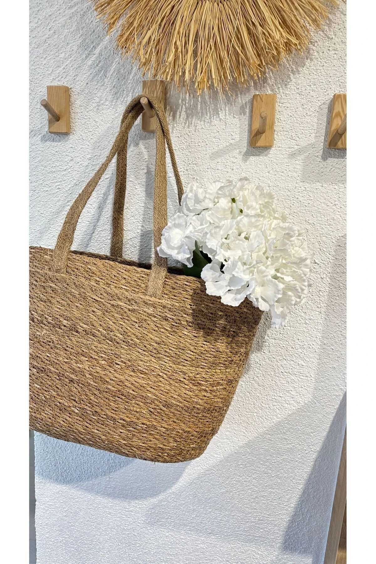 Hasır Çanta Hasır Plaj Çantası Hasır Dekoratif Çanta