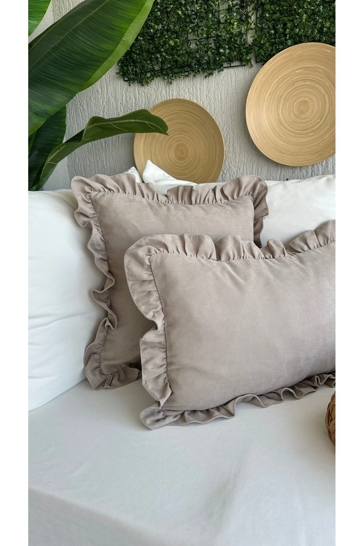 Kadife Doku Vintage Fırfırlı Kırlent Kılıfları 1