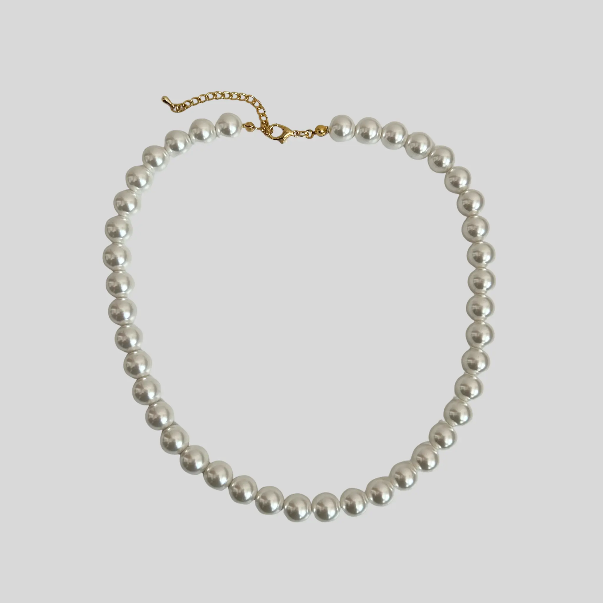 Düz Sıra Mayorka İnci Kolye (10 mm)