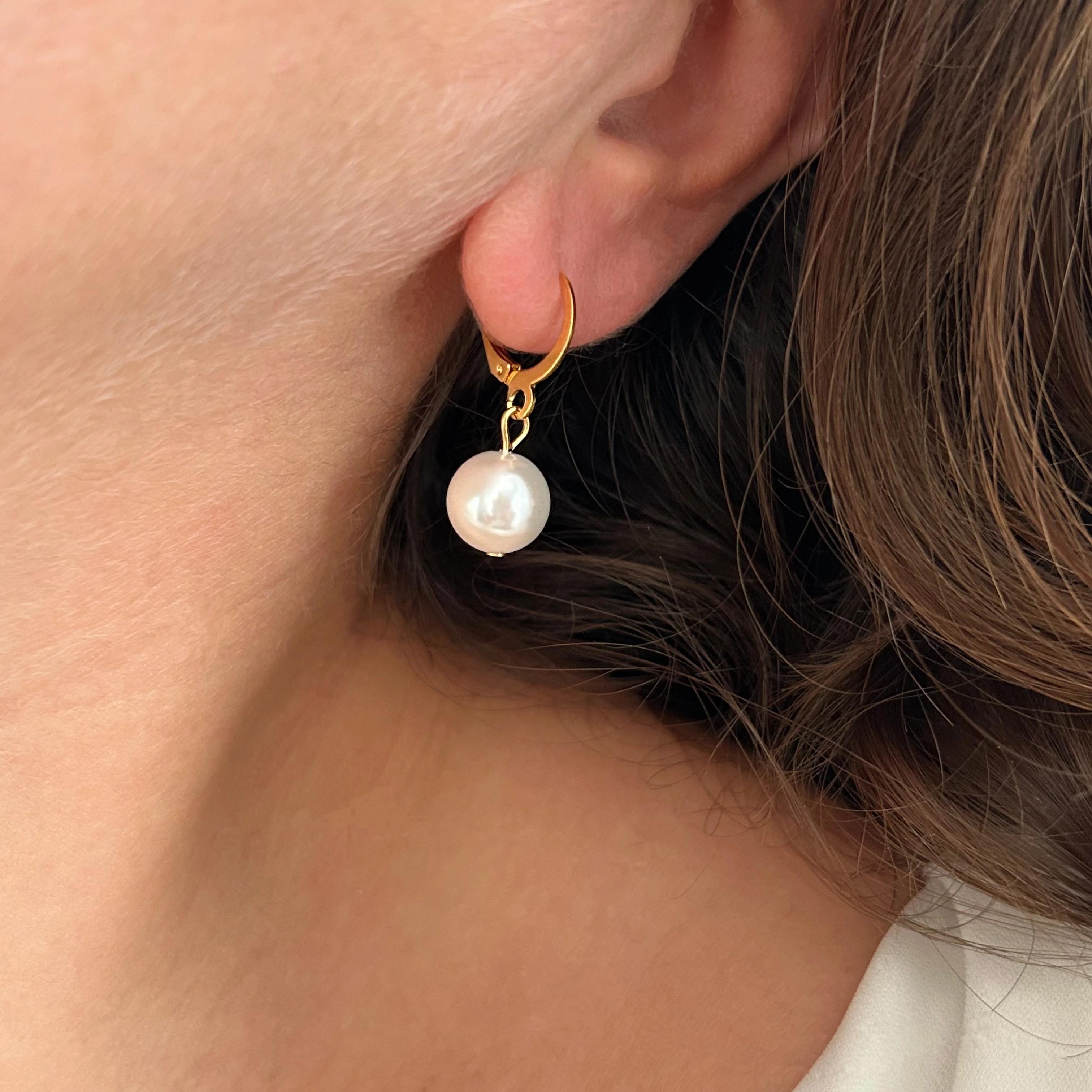 Mayorka Tek İnci Küpe (10 mm-Klasik Klips).