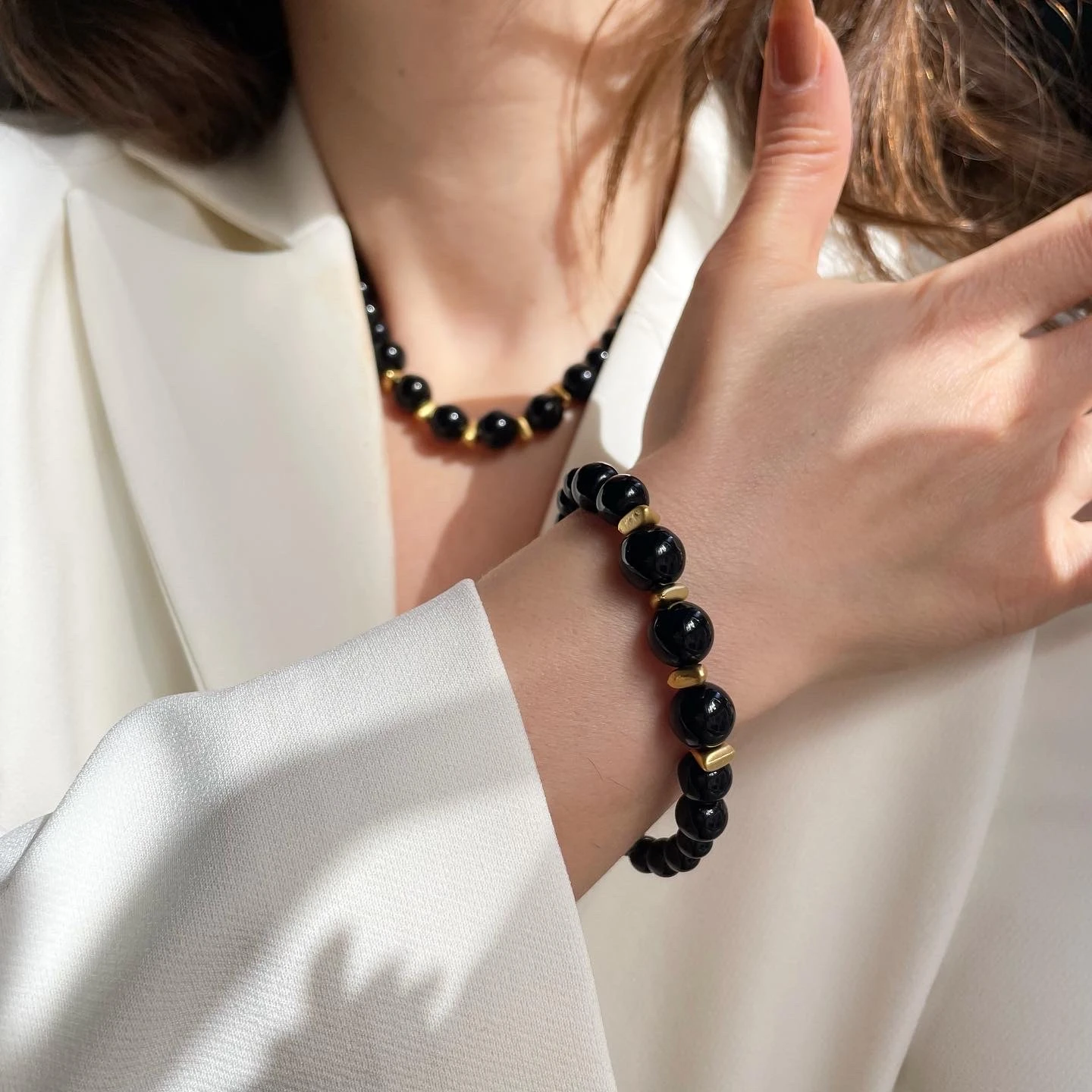 Doğal Oniks Taşlı Bileklik 