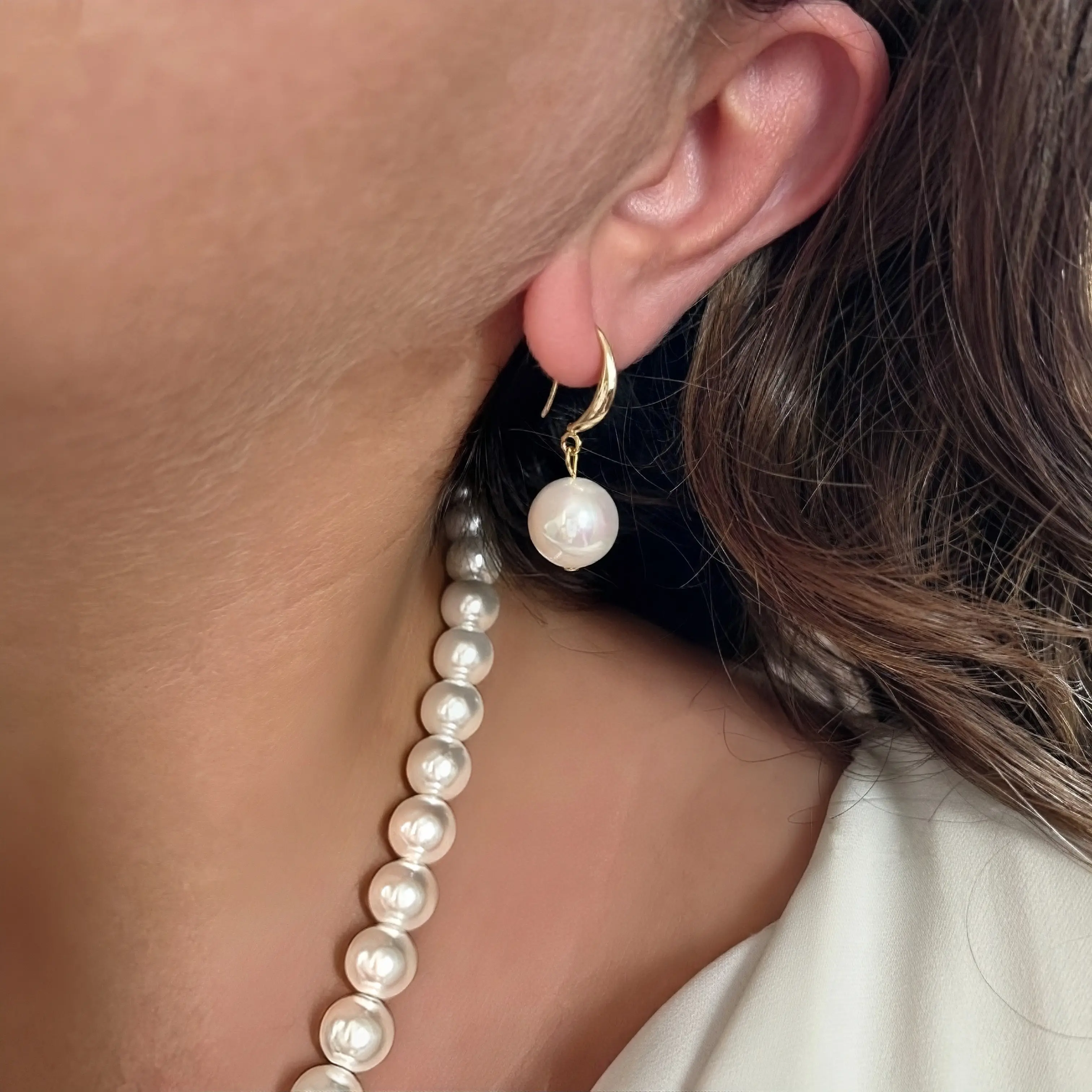 Mayorka Tek İnci Küpe (12 mm)