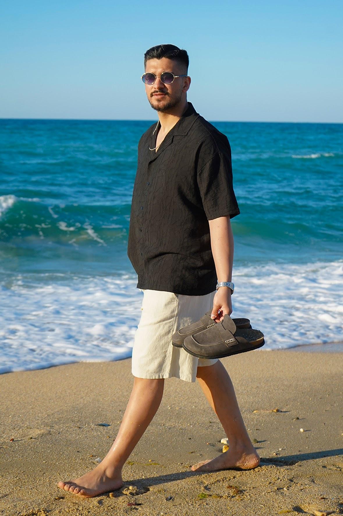 Siyah Yazlık Oversize Gömlek 