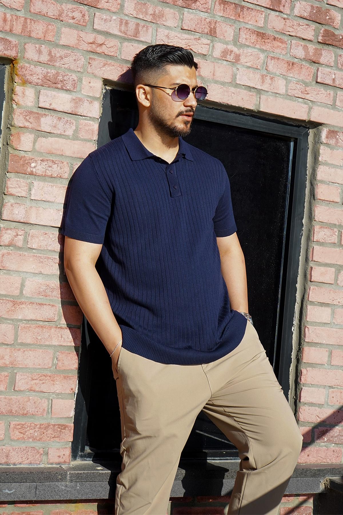 Polo Yaka Lacivert Triko 
