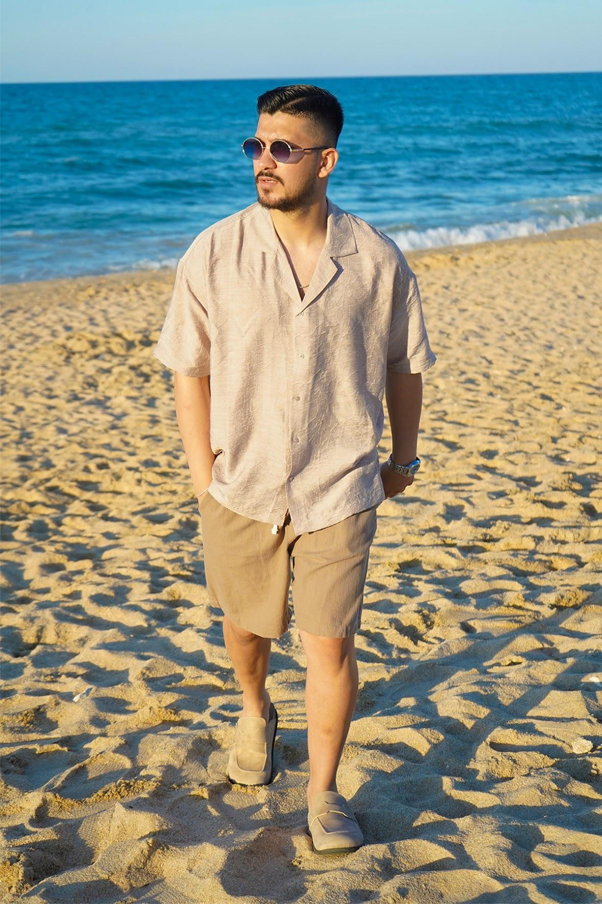 Bej Yazlık Oversize Gömlek 