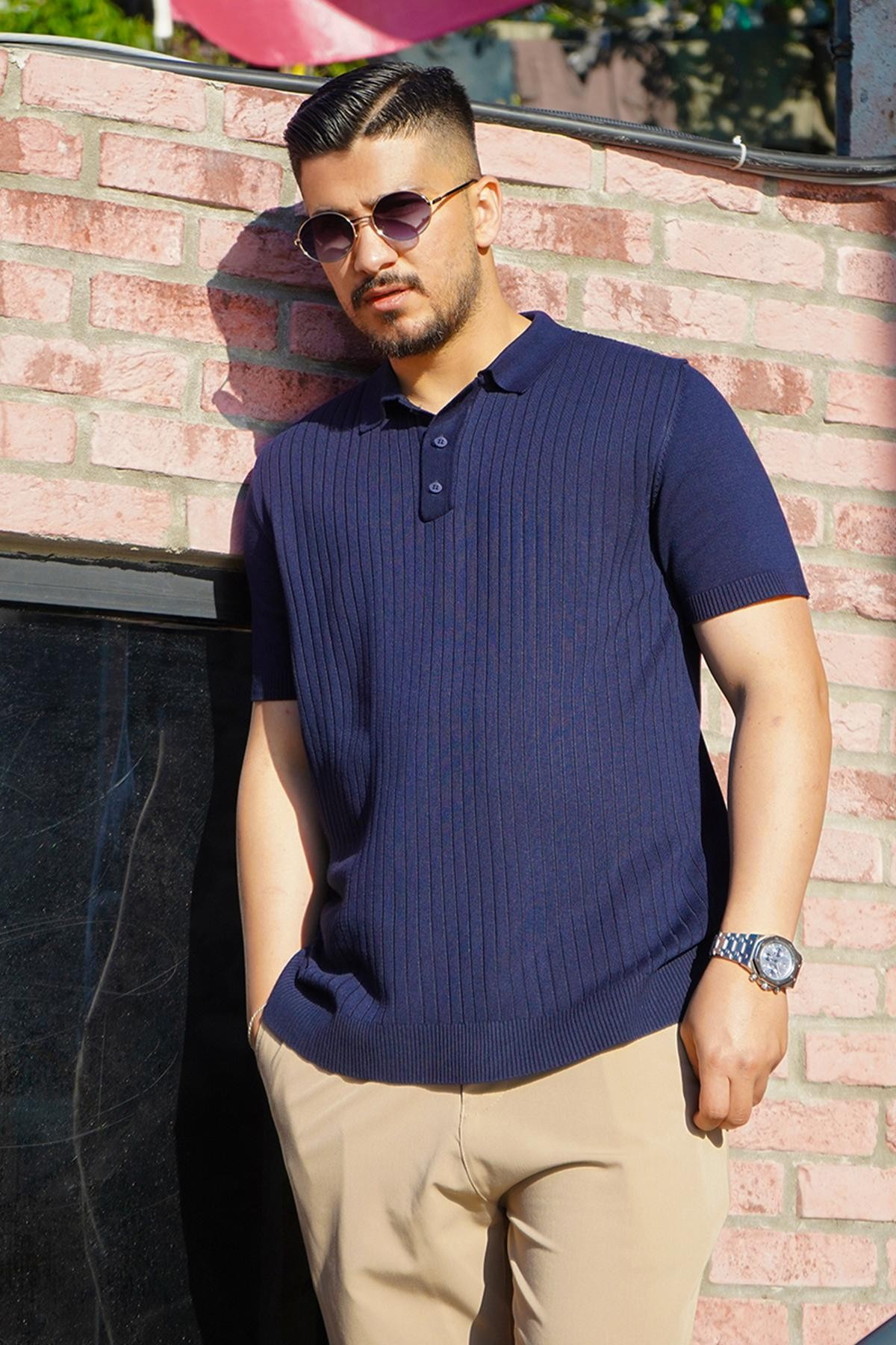 Polo Yaka Lacivert Triko 