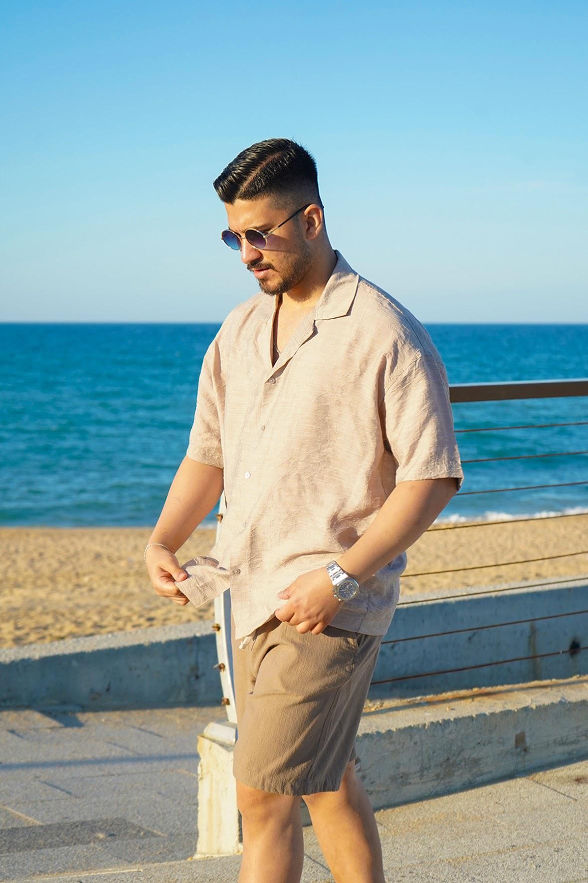 Bej Yazlık Oversize Gömlek 