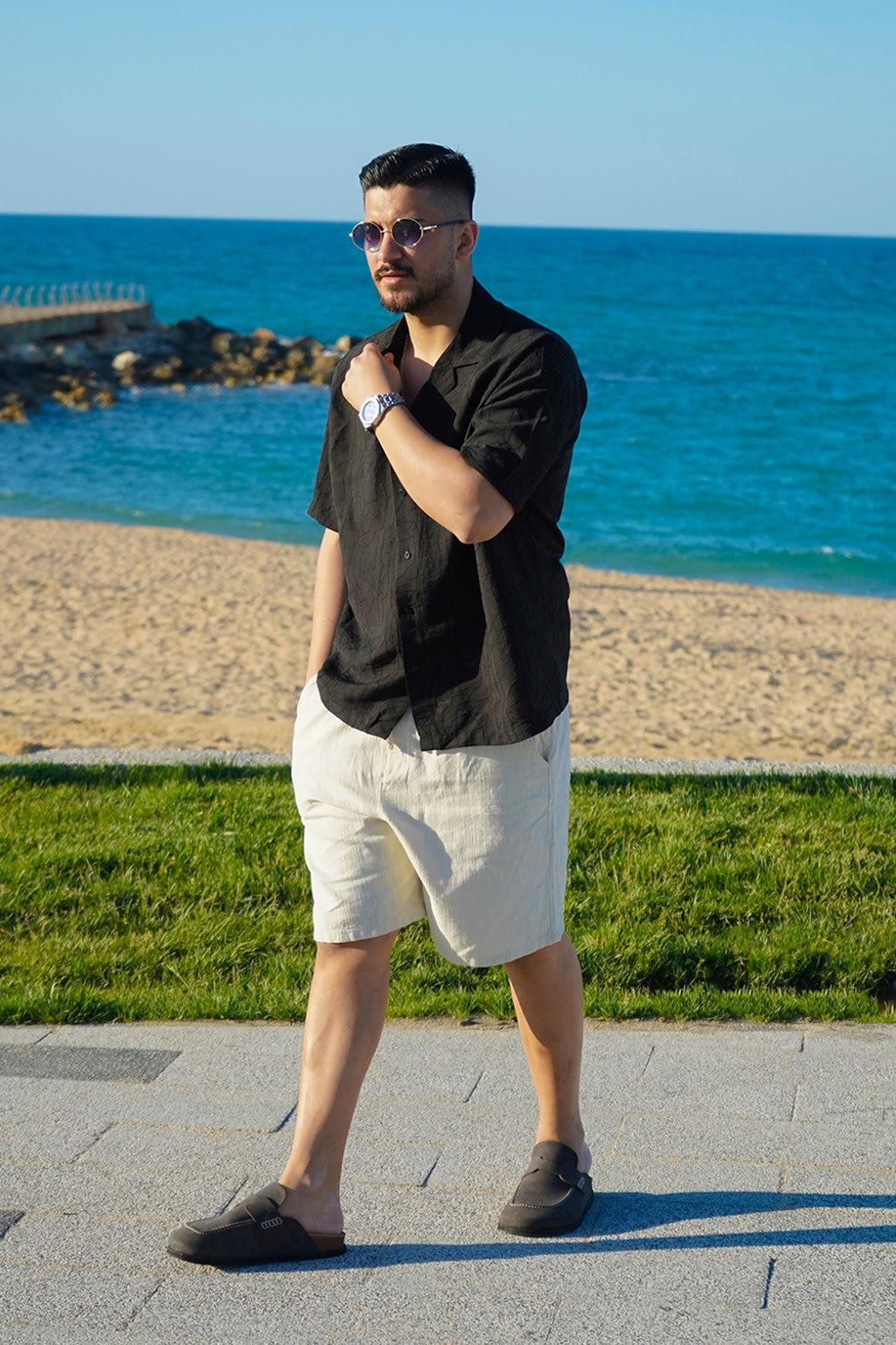 Siyah Yazlık Oversize Gömlek 