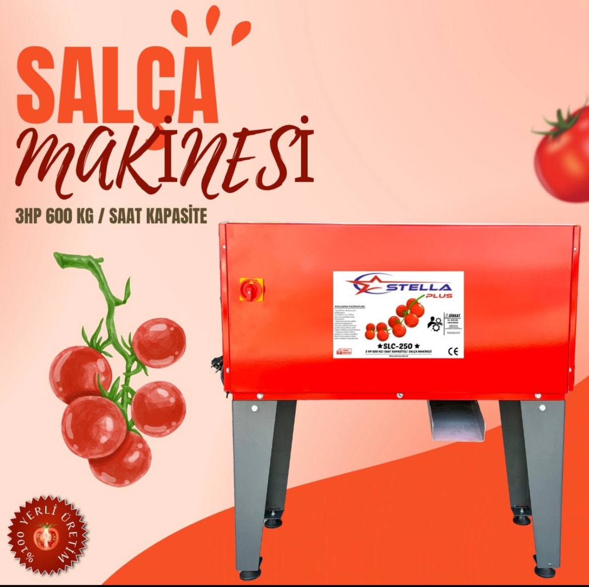 Stella Plus SLC-250 3HP 600 KG / Saat Kapasiteli Salça Makinesi