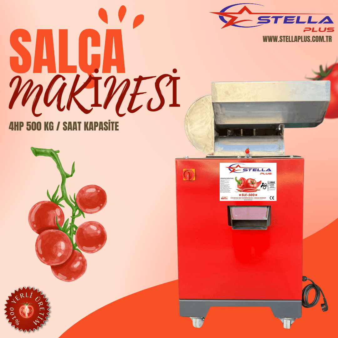 Stella Plus SLC-500 4HP 500 KG / Saat Kapasiteli Salça Makinesi