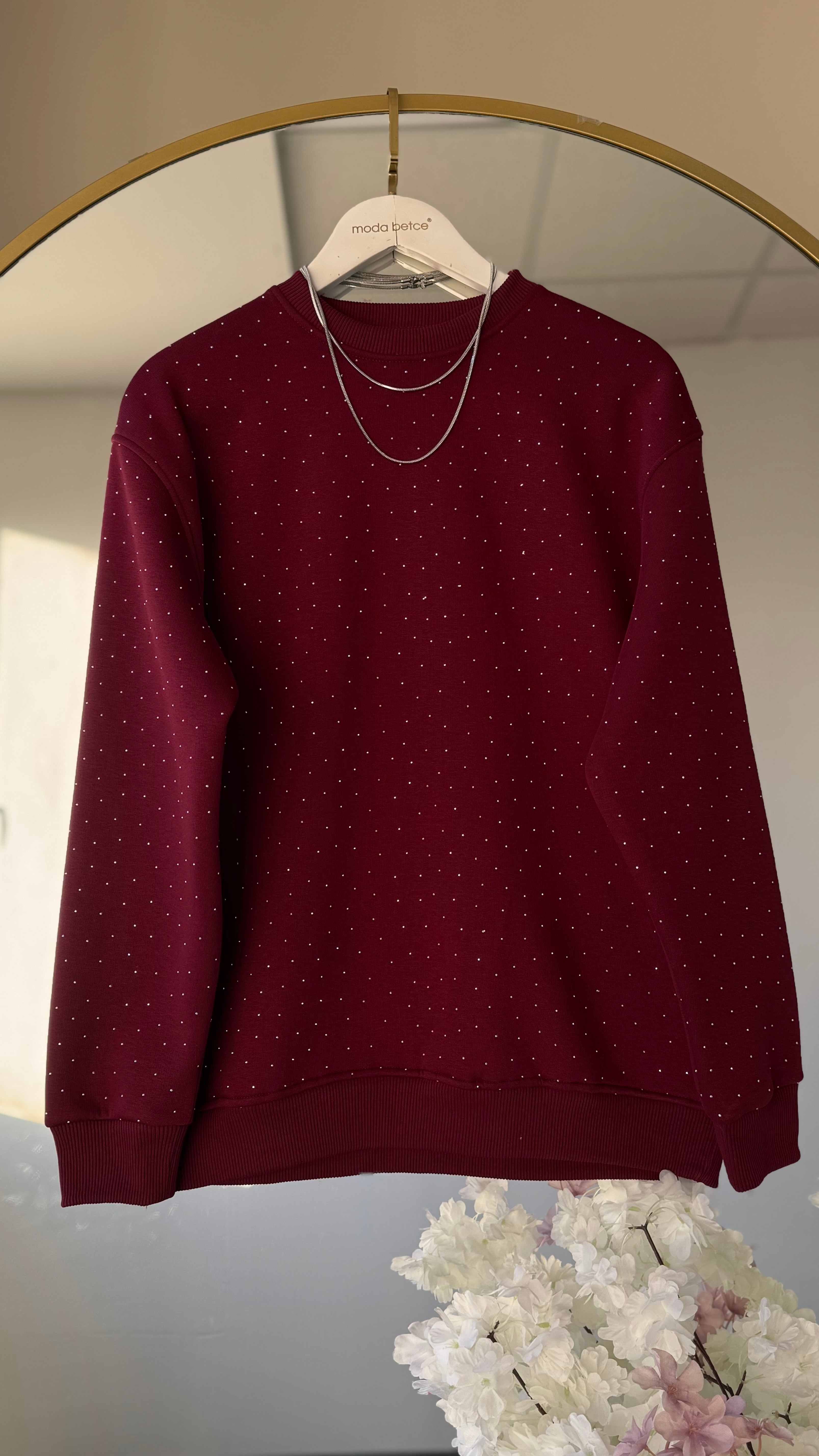Diamond sweatshirt yeni bordo