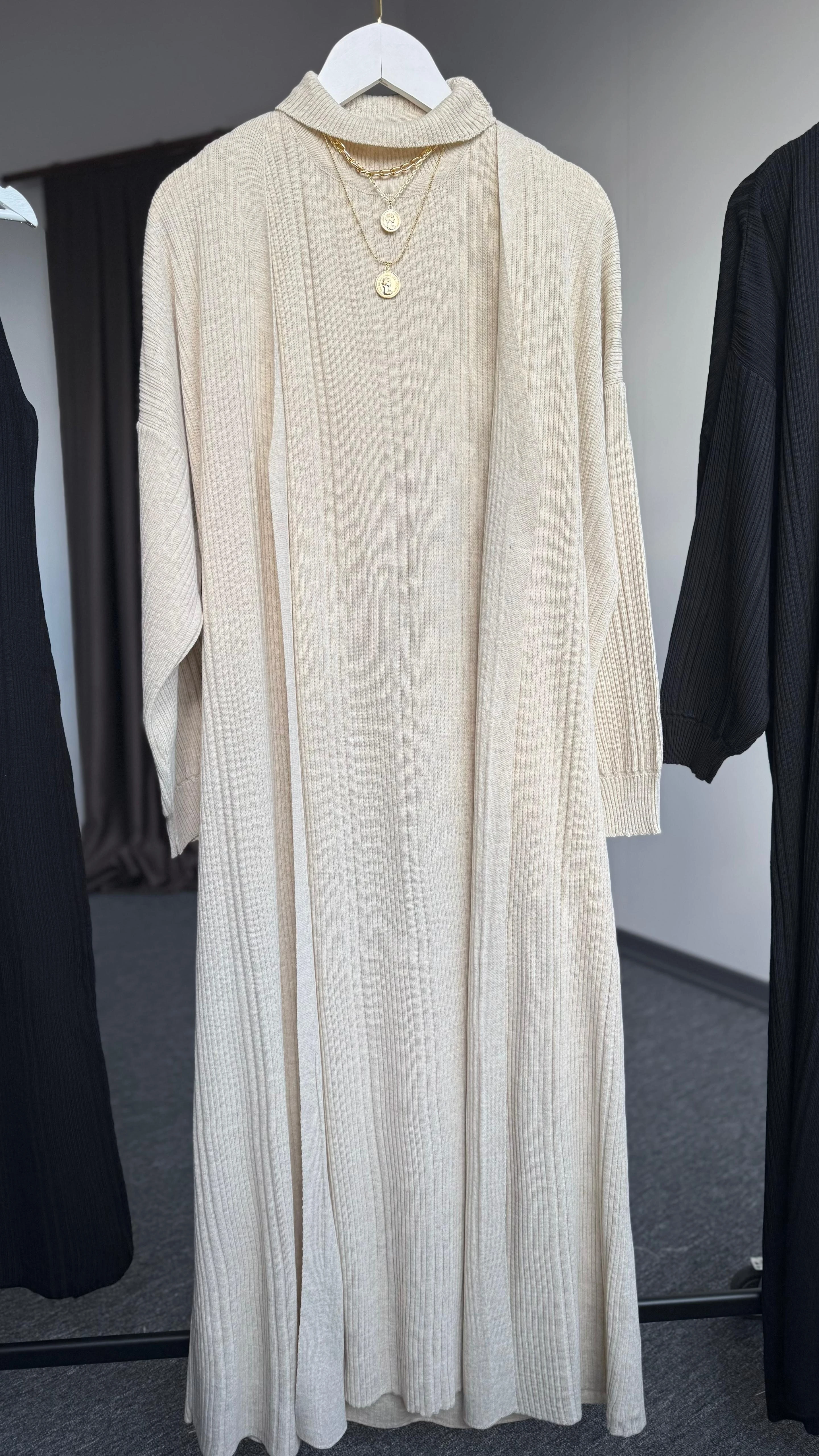 Leila triko ikili takım Krem