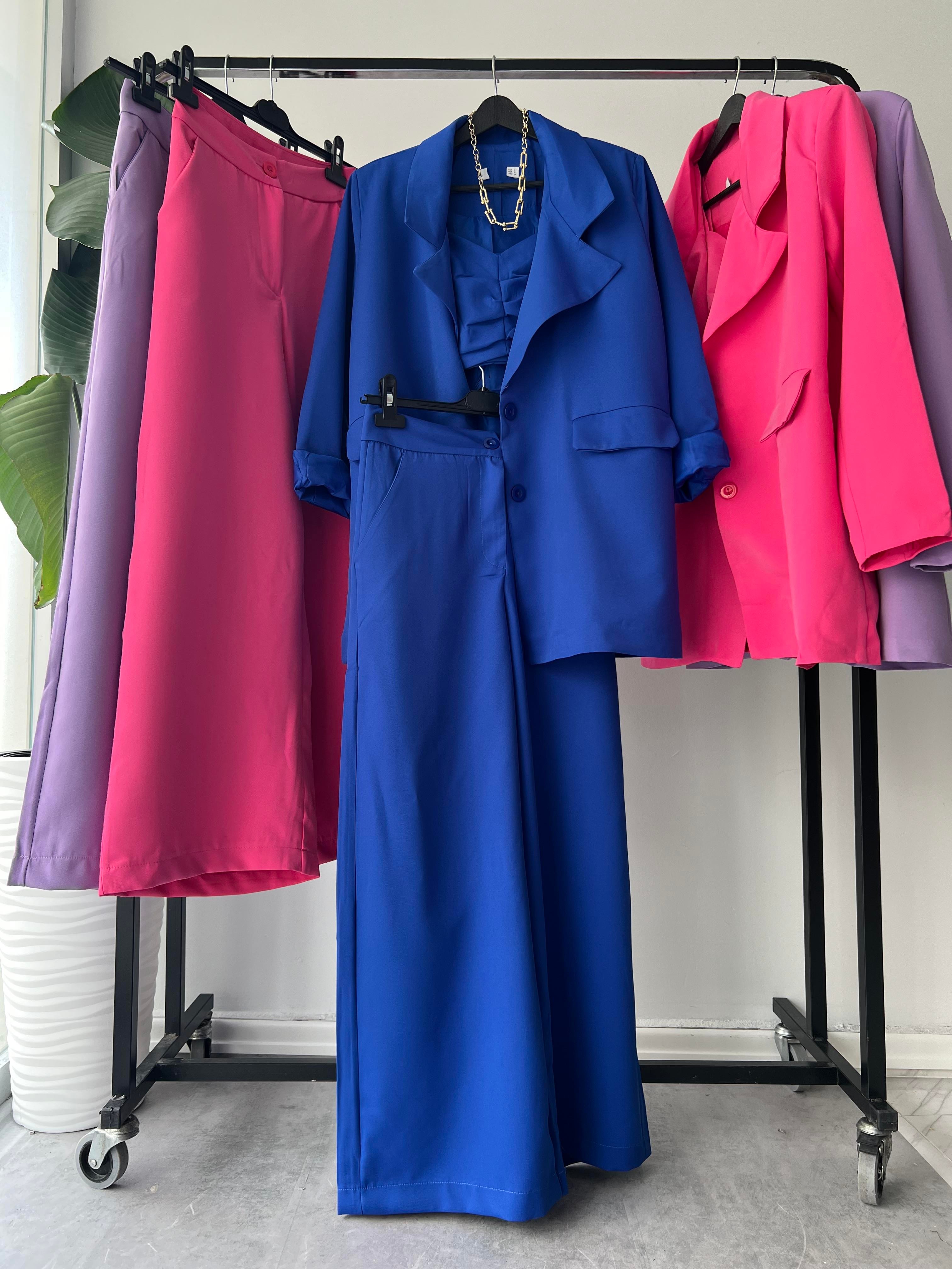 3 Lü Blazer Takım Mavi