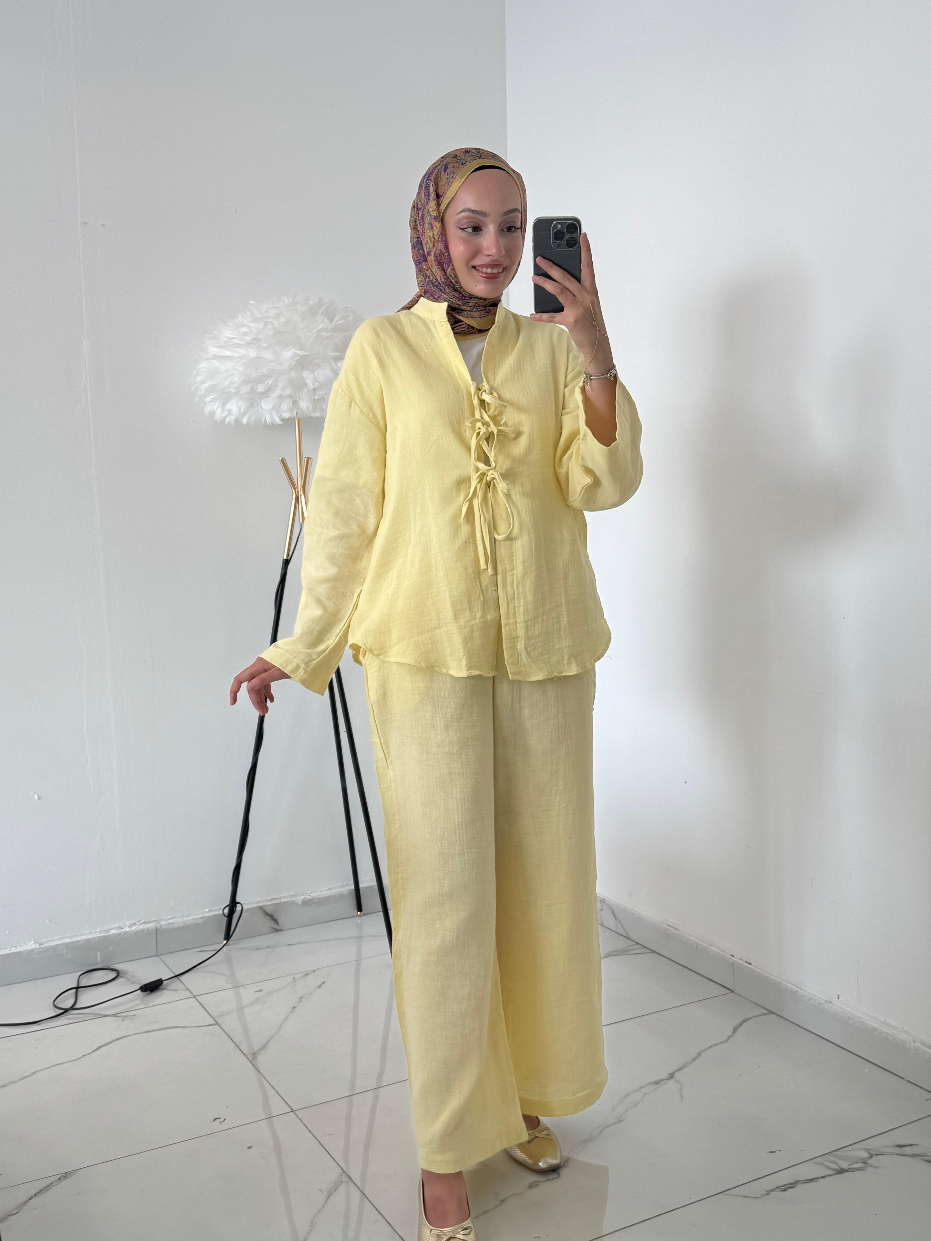 Milda müslin takım sarı