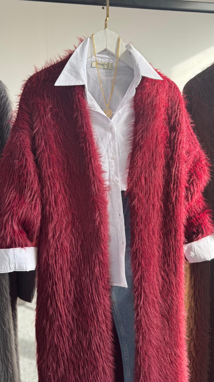 Defile uzum hırka BORDO