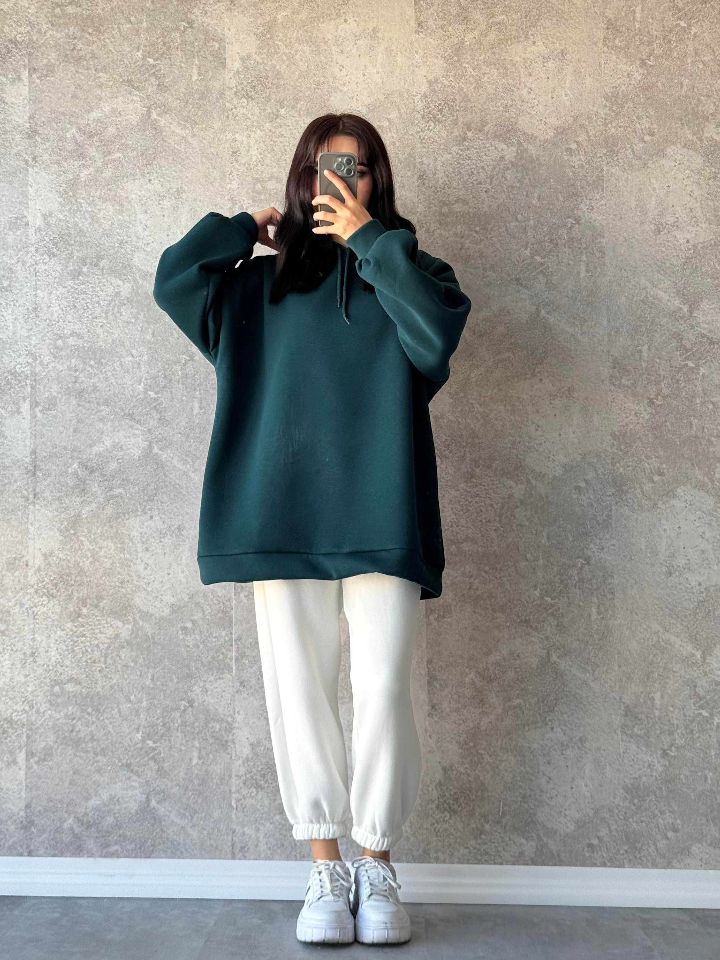 Extra Oversize Sweat Nefti Yeşil