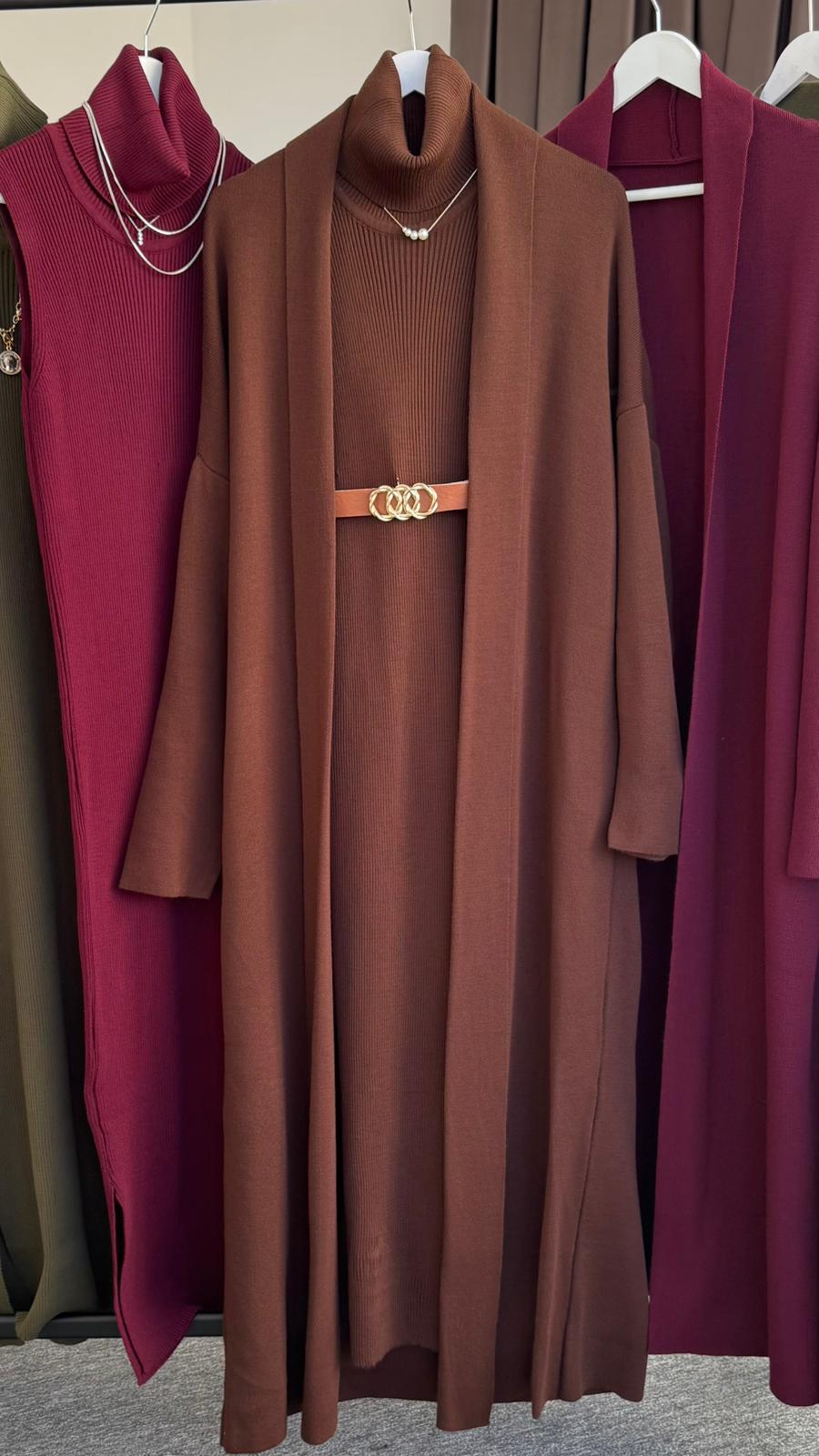 Liza triko ikili takım  Kahverengi