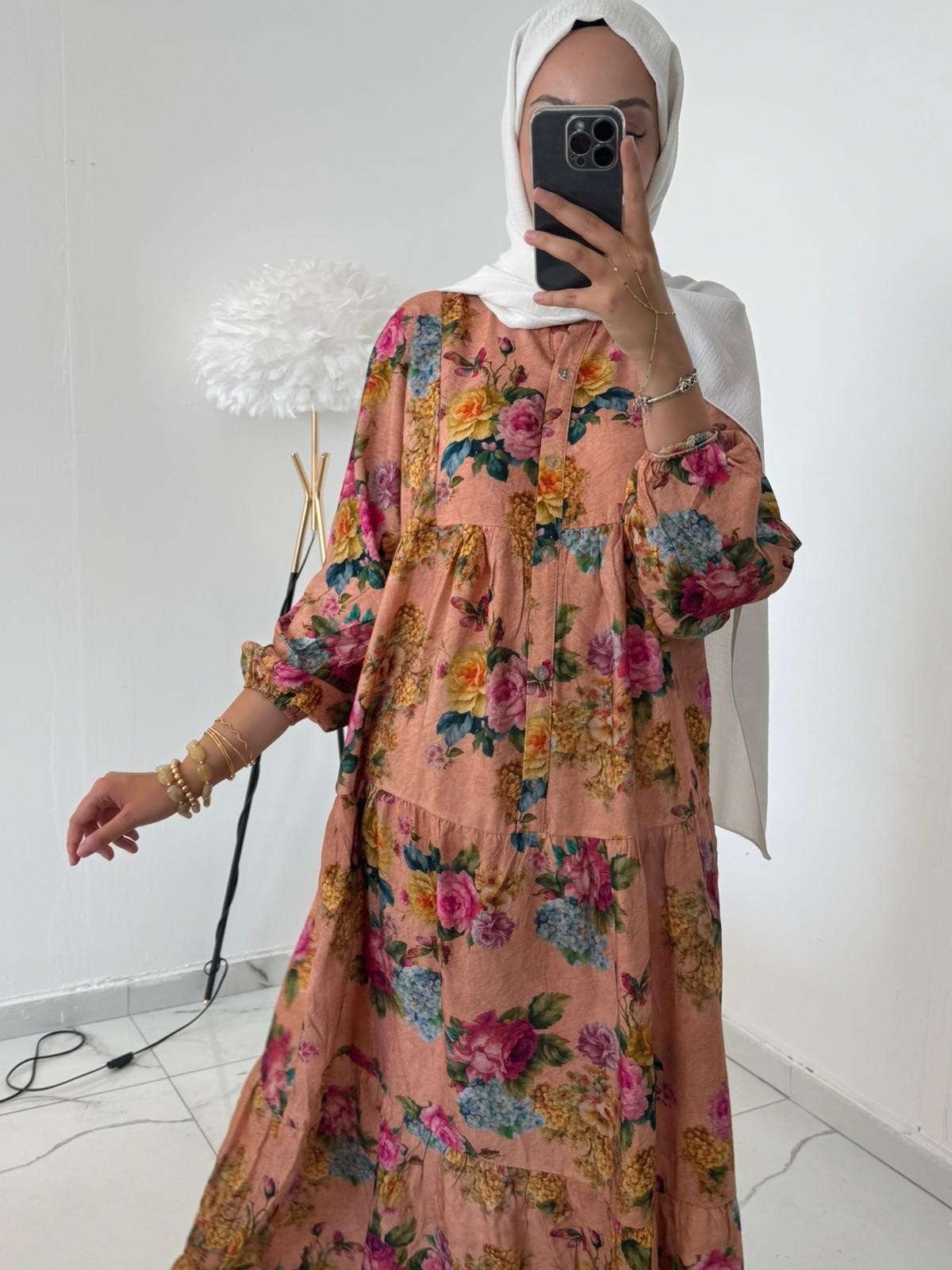 Tensel Rosa Tamboy Elbise Pembe gül