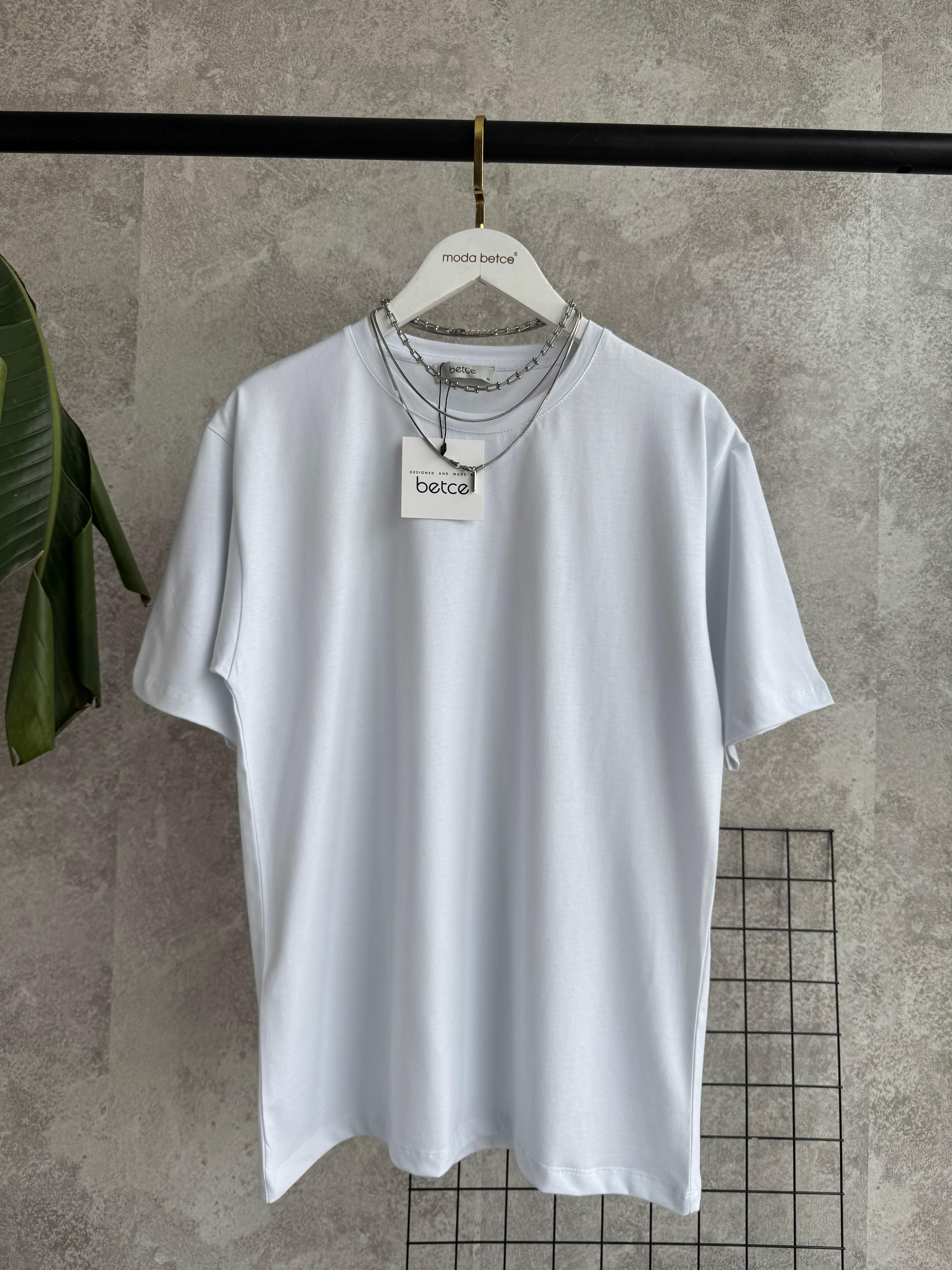 Oversize Basic Beyaz Tshirt