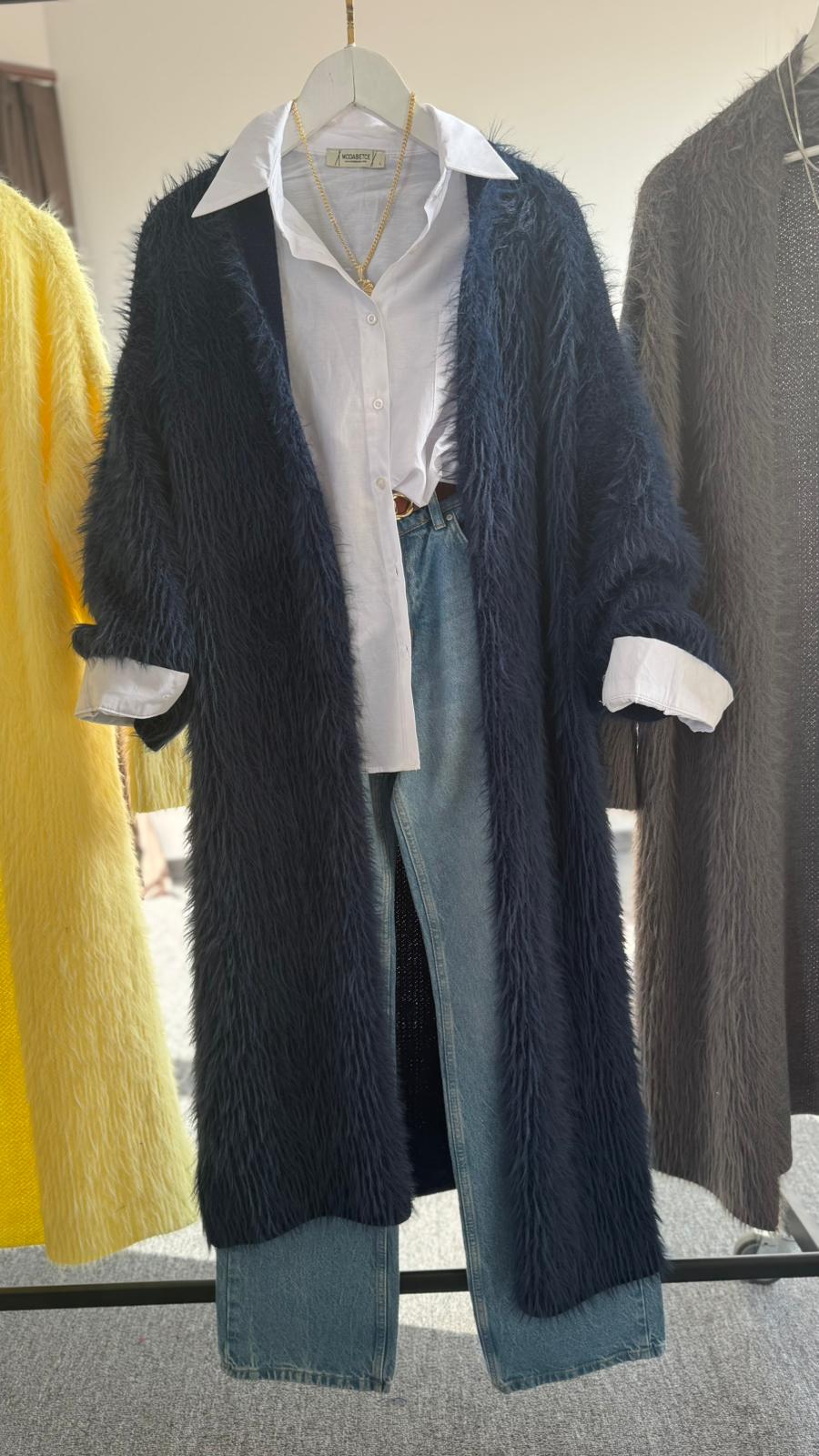 Defile uzum hırka lacivert