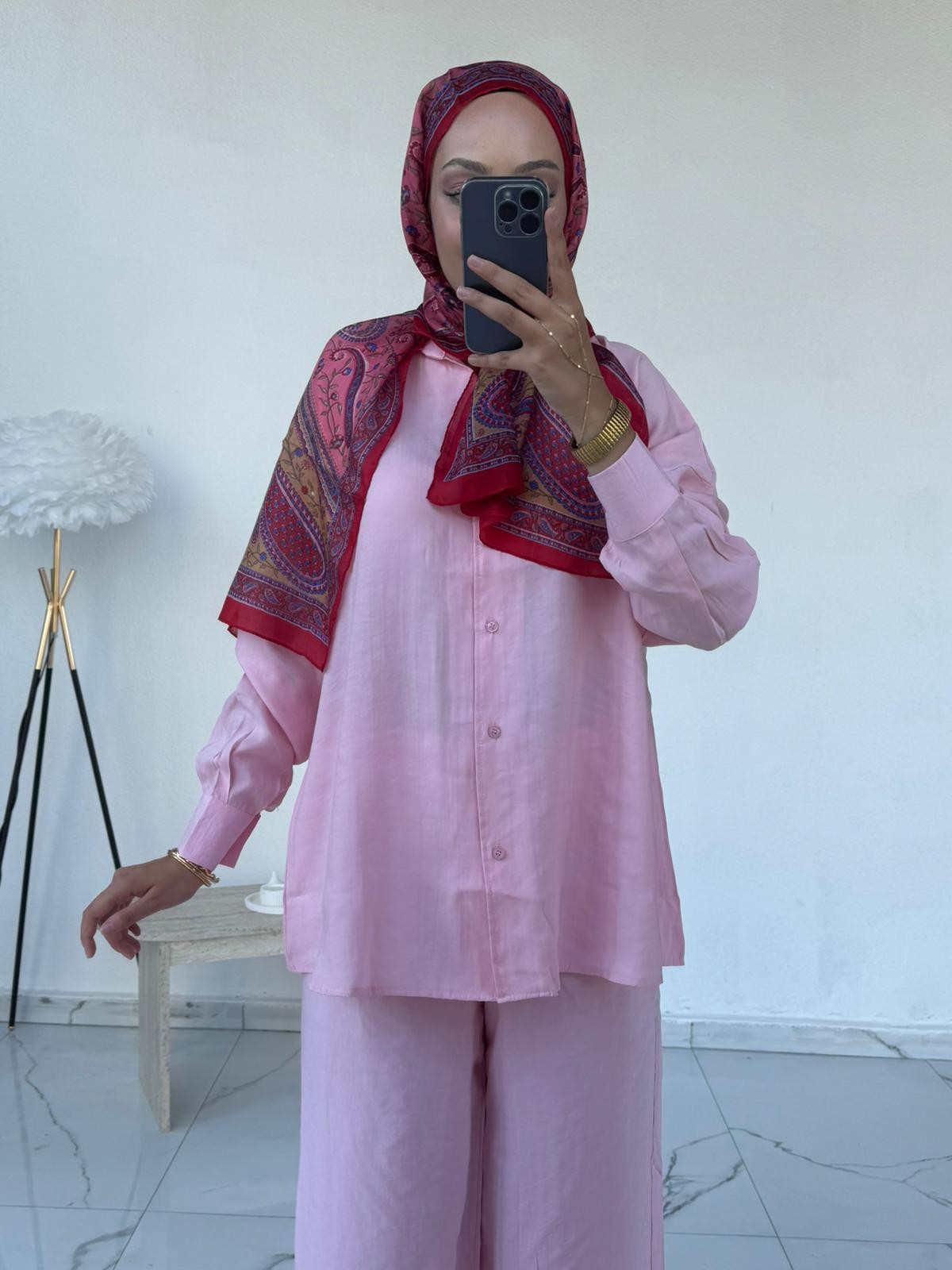 Tensel Modal Takım Pembe 