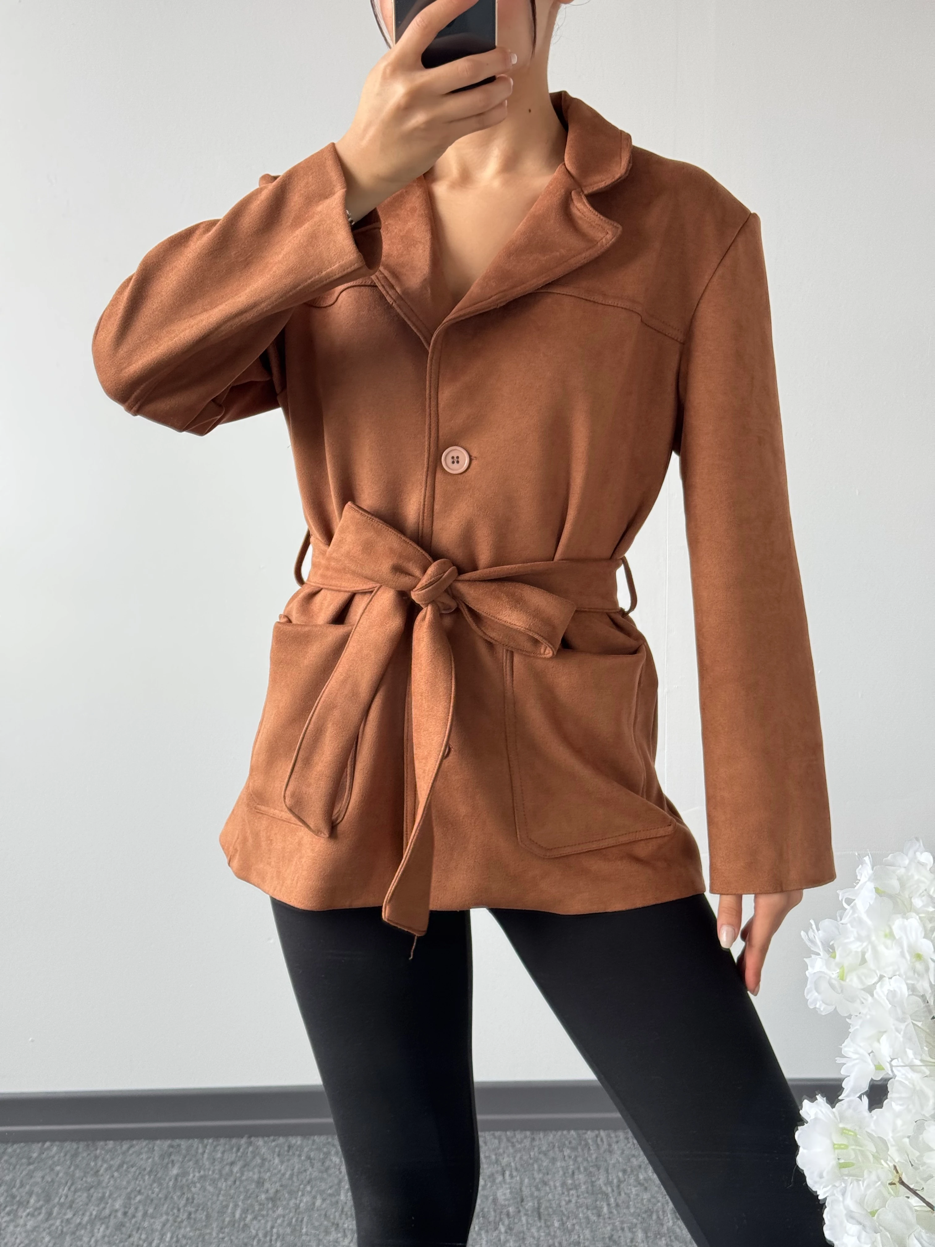 Süet  Berry spor ceket kahverengi