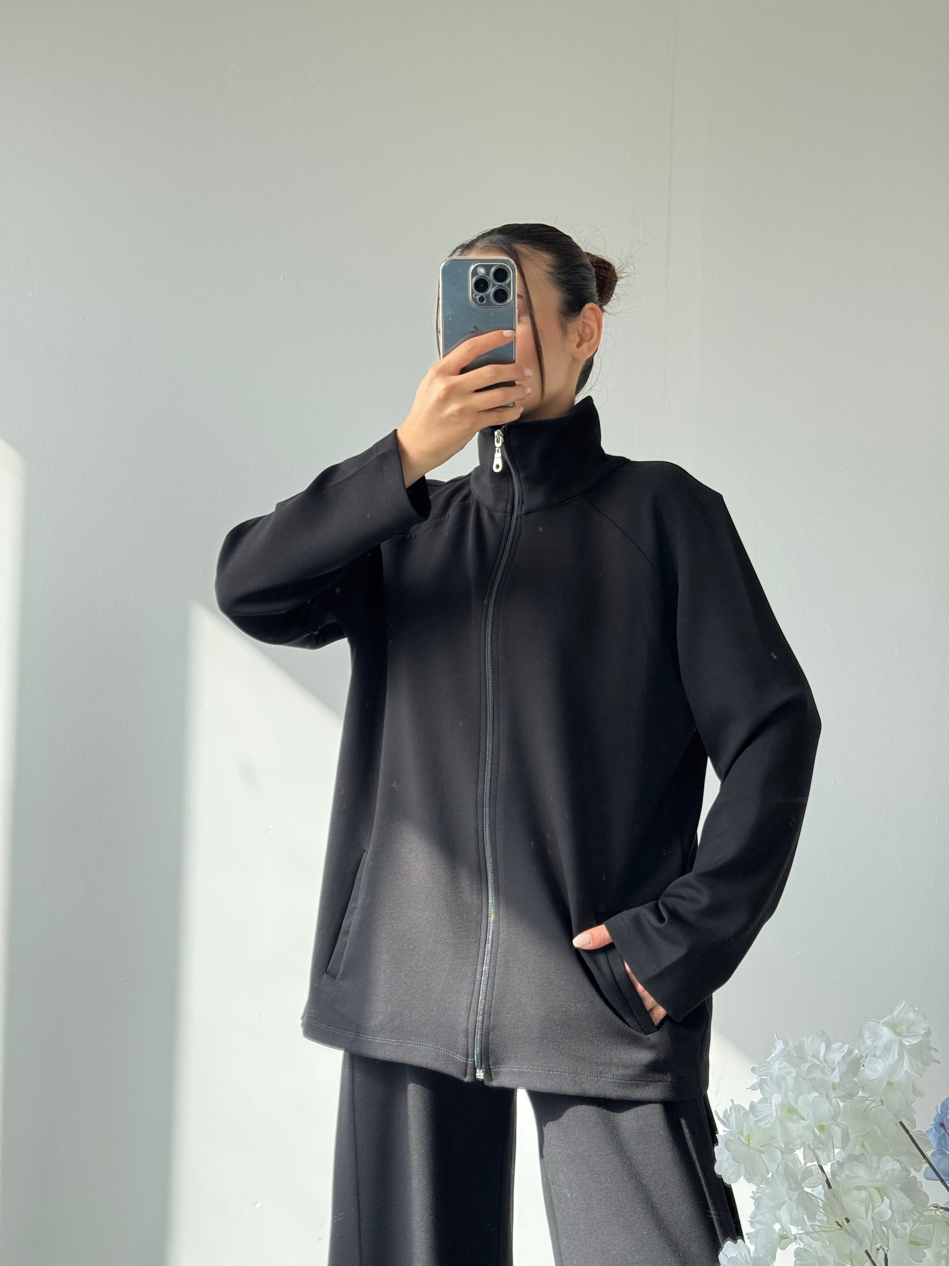 Oysh fermuarlı takım model 34 siyah