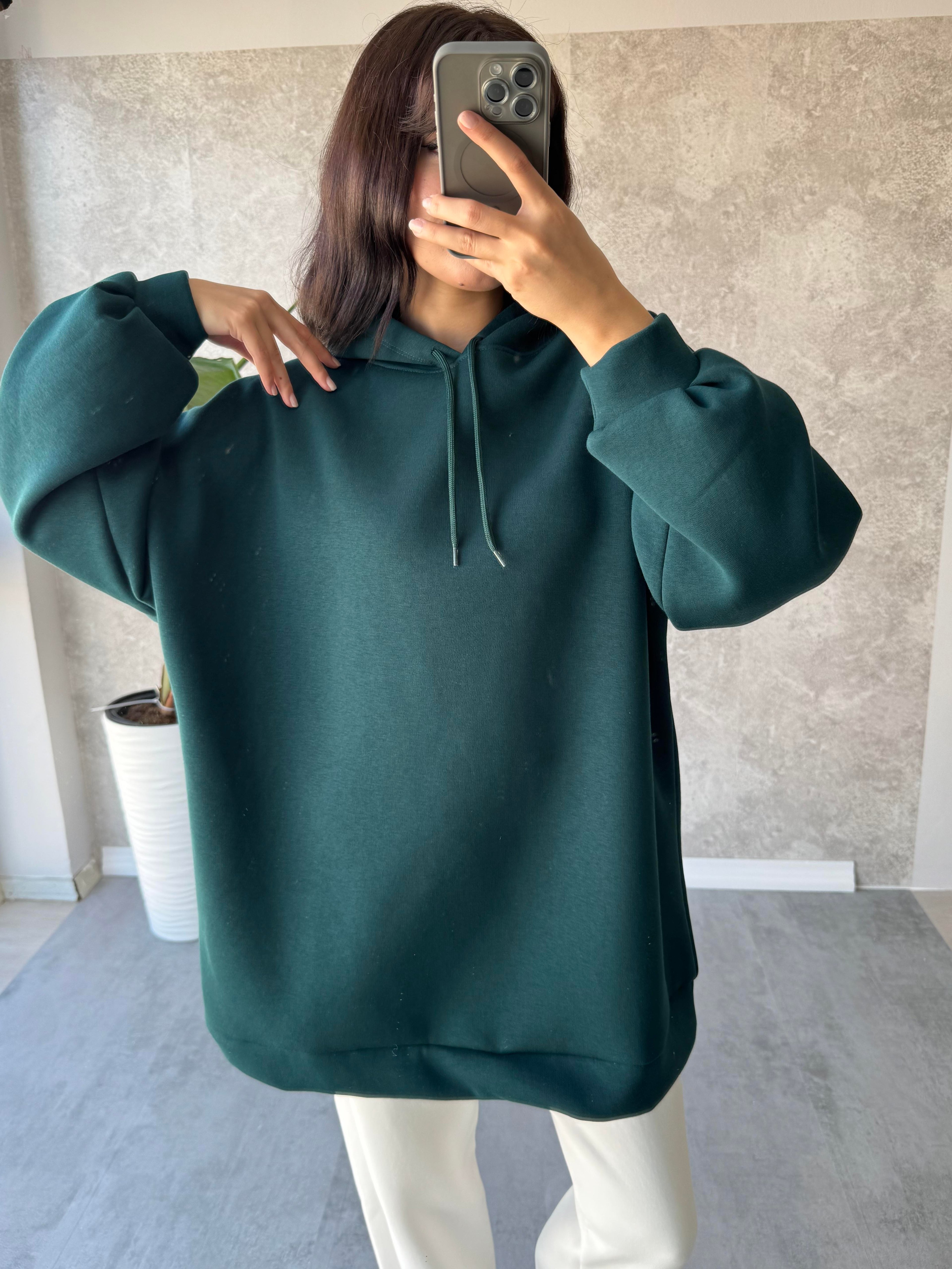 Extra Oversize Sweat Nefti Yeşil