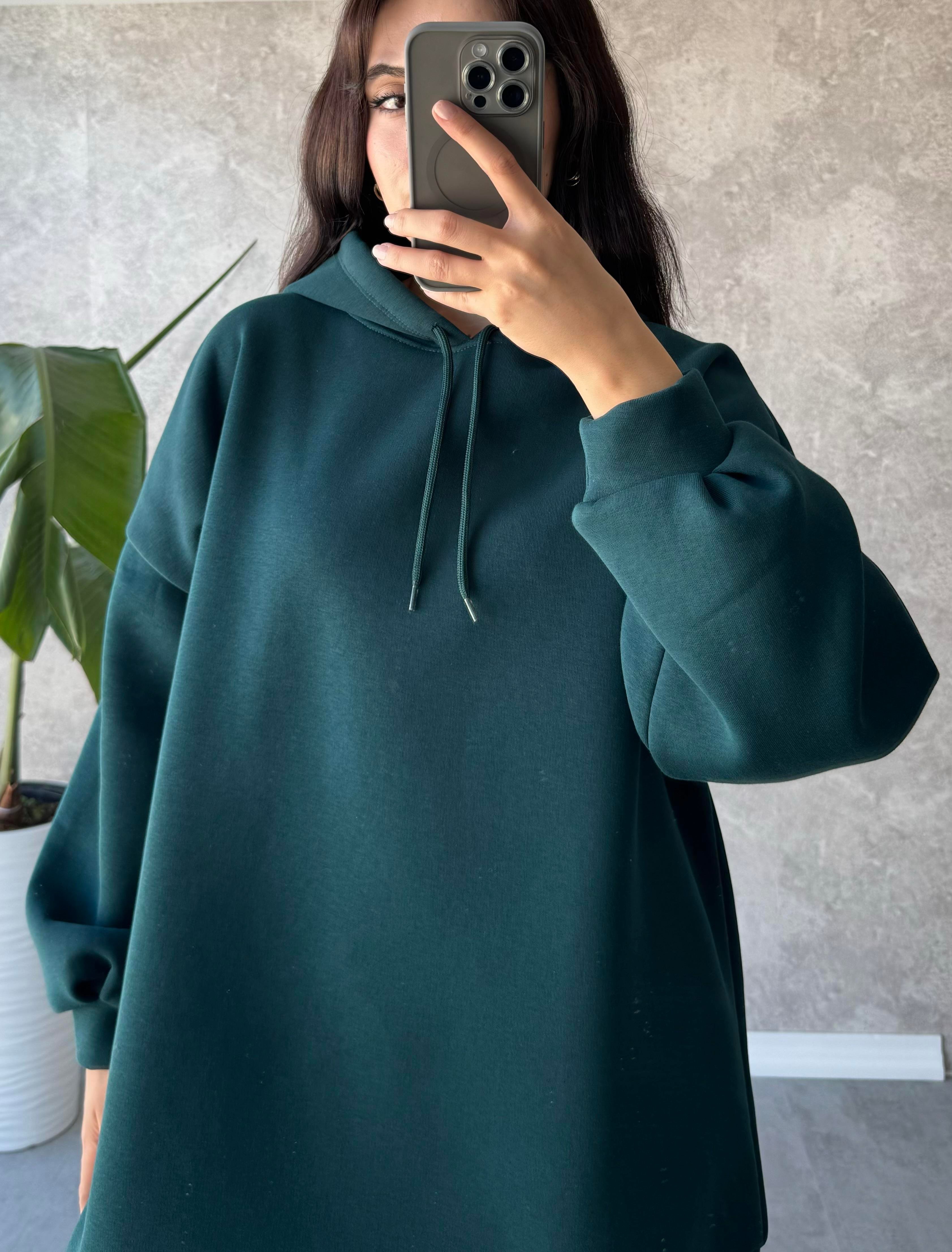 Extra Oversize Sweat Nefti Yeşil