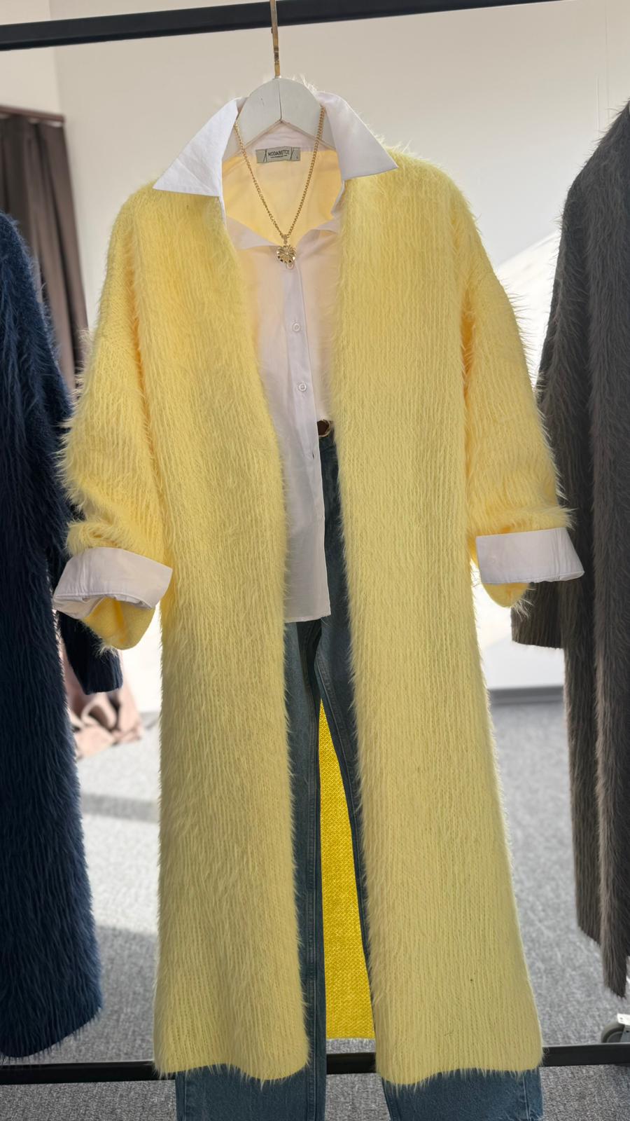 Defile uzum hırka SARI