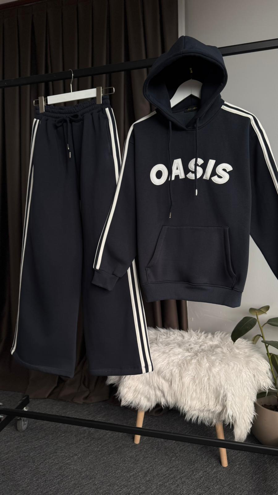 Oasıs nakışlı eşofman takım Antrasit