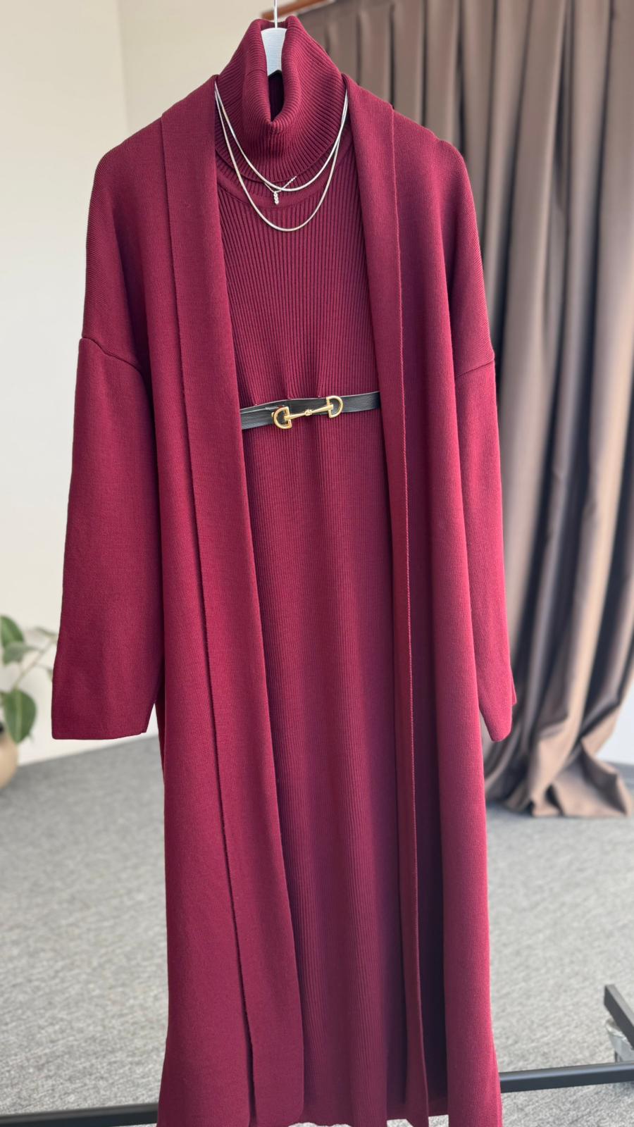 Liza triko ikili takım  Bordo