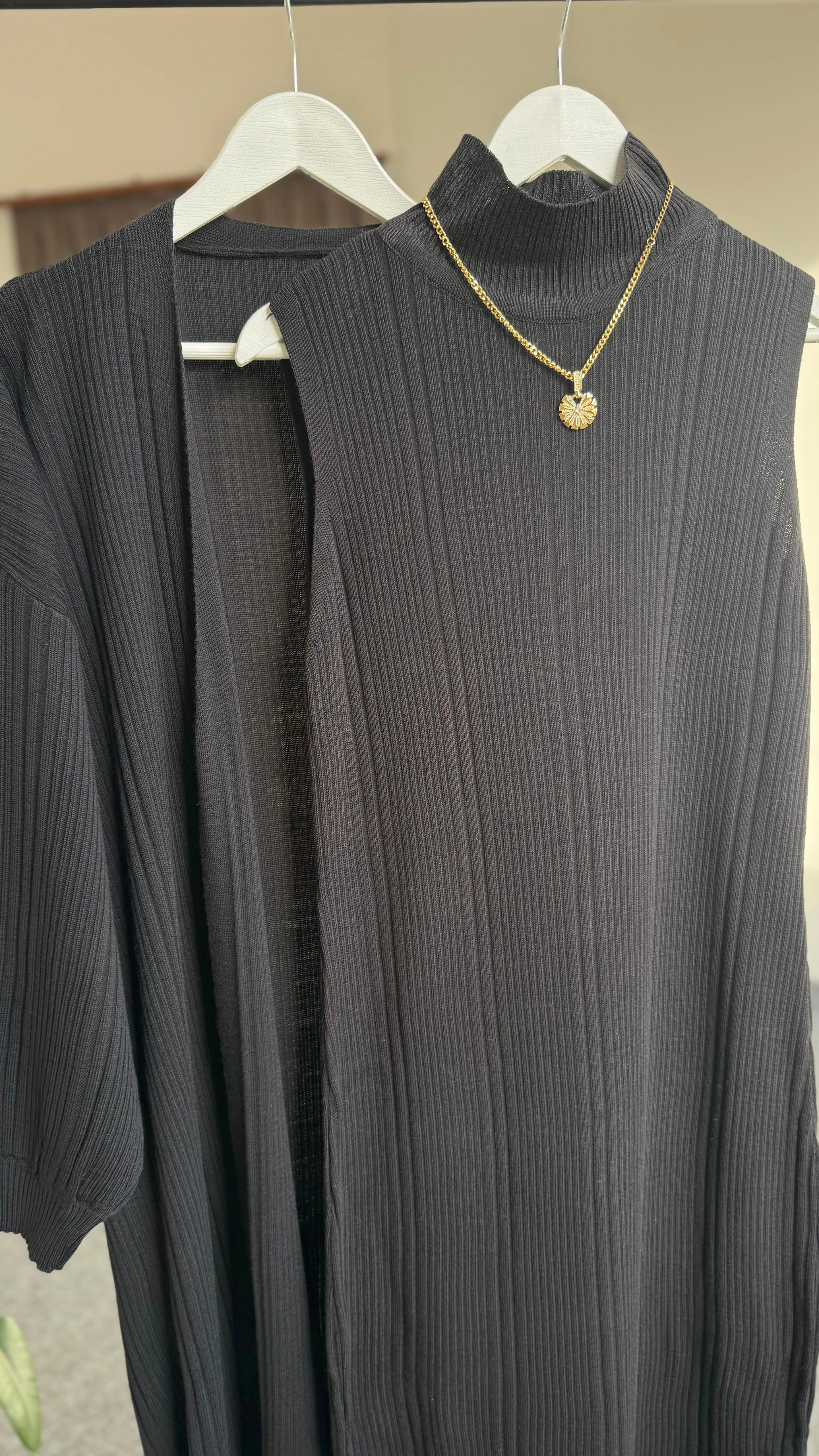 Leila ikili triko takım Siyah