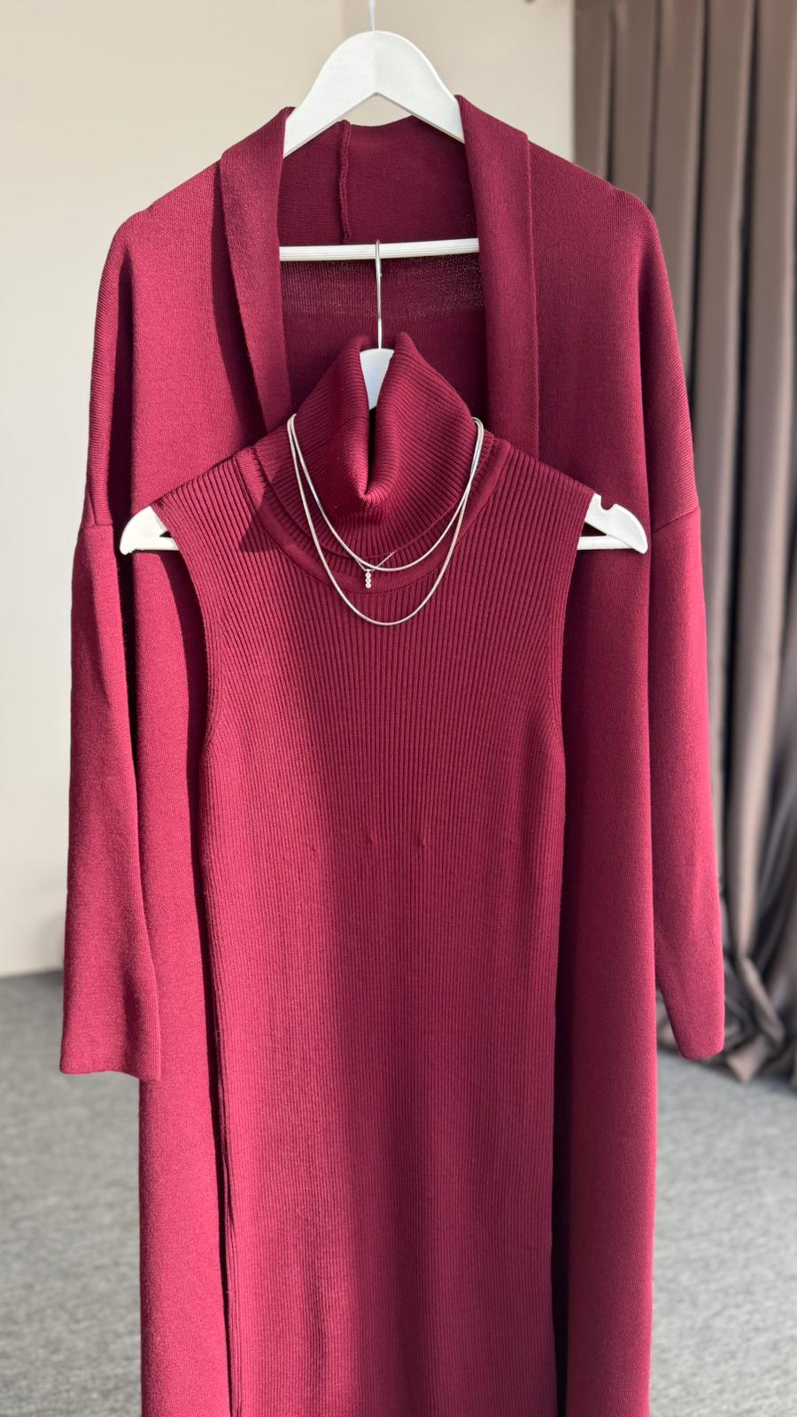 Liza triko ikili takım  Bordo