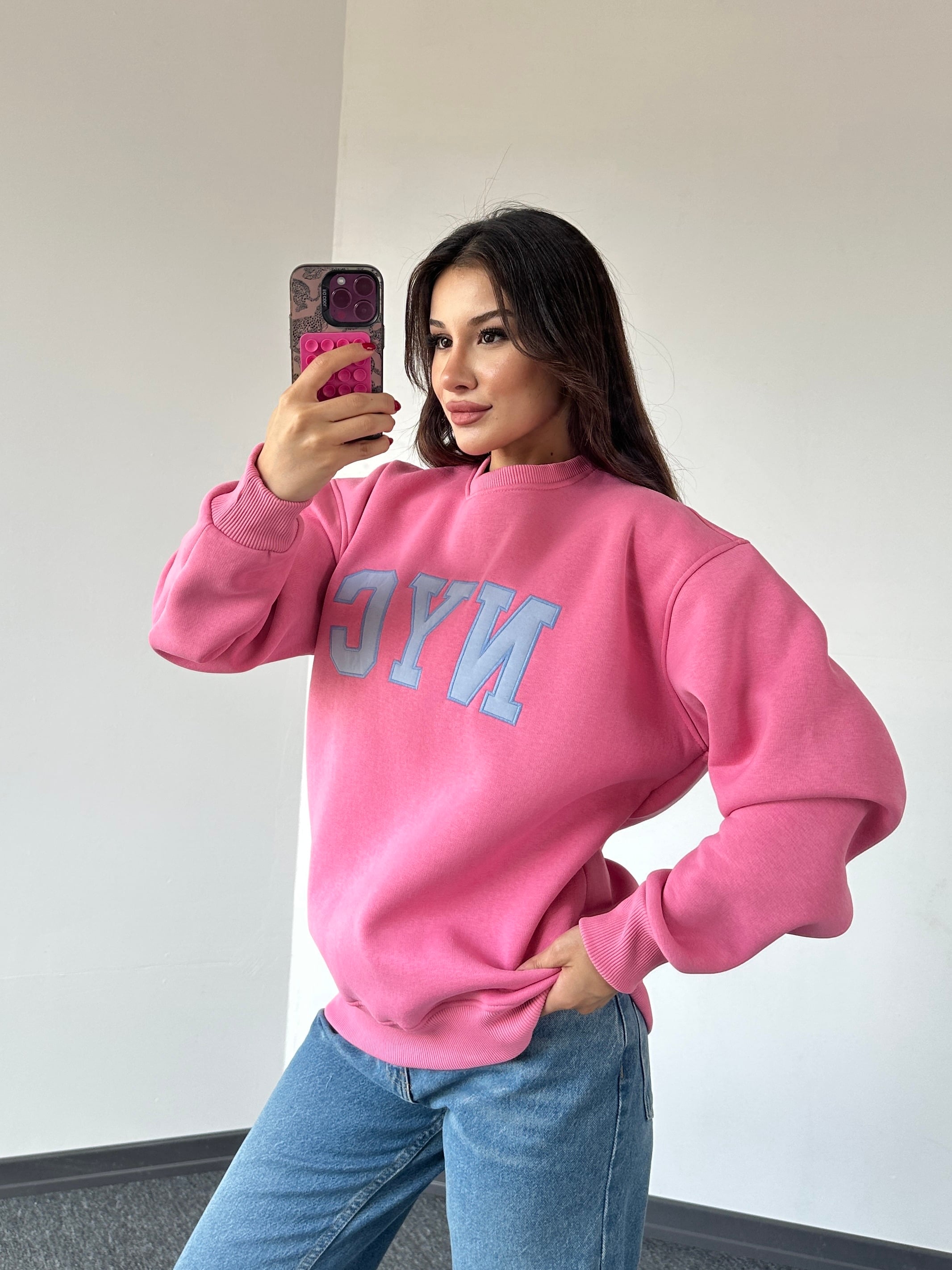 NYC & Straight Jean Kombin pembe