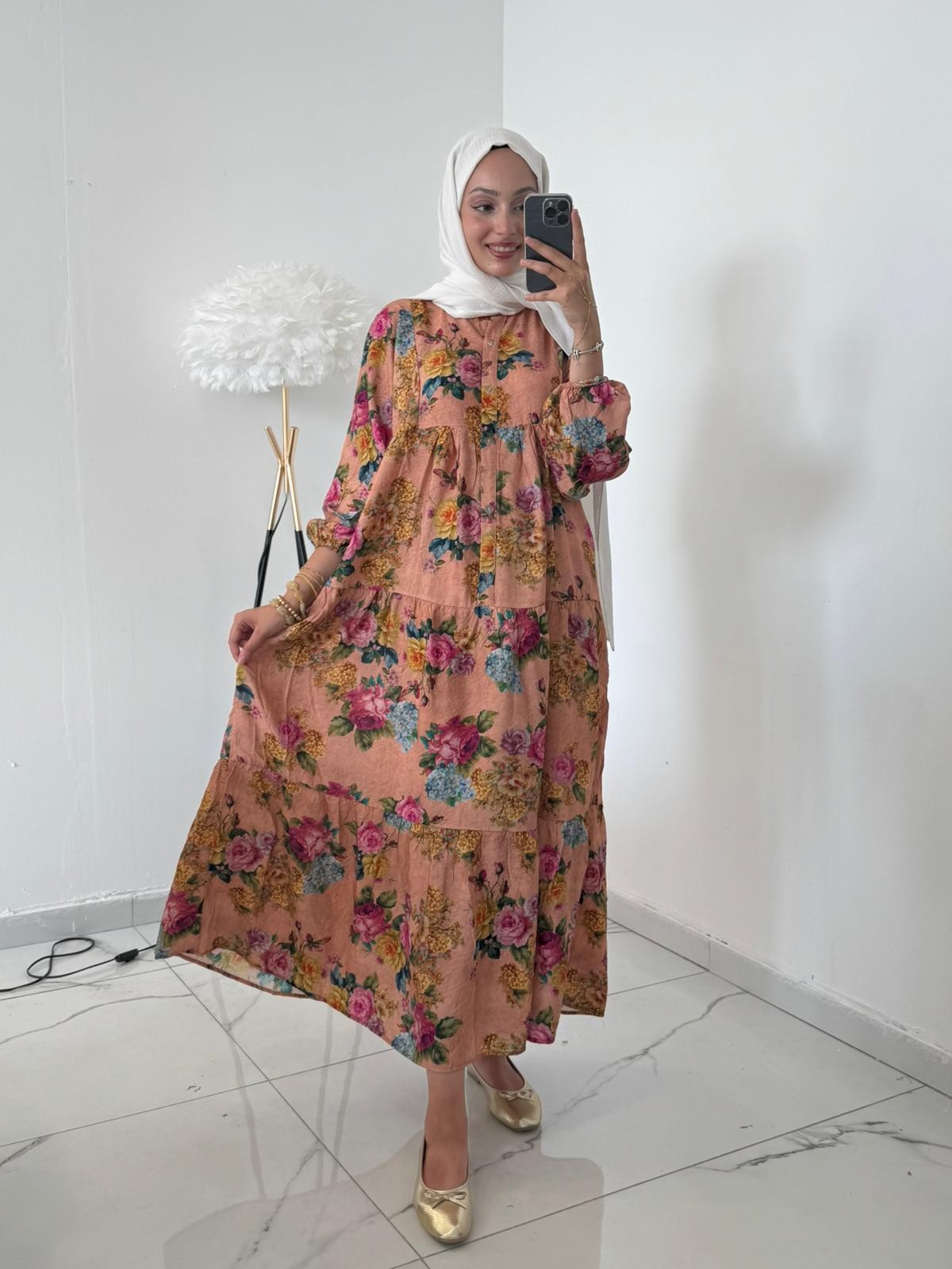 Tensel Rosa Tamboy Elbise Pembe gül